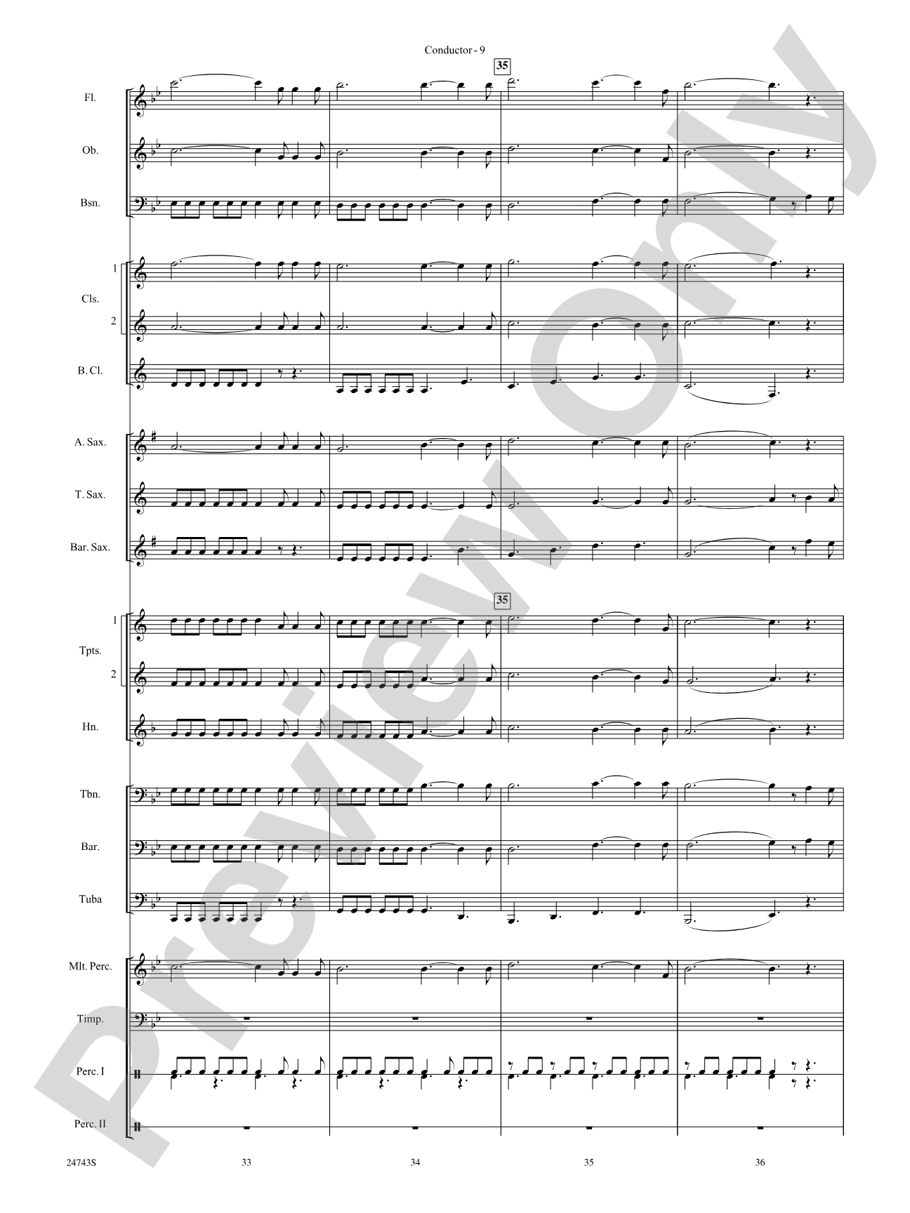 O Holy Night (Cantique de Noel): Concert Band Conductor Score & Parts