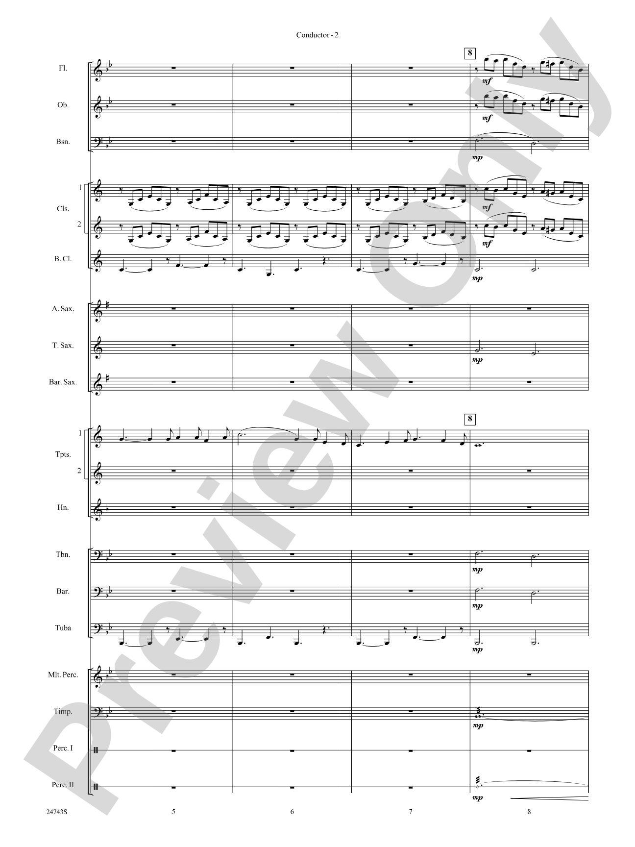 O Holy Night (Cantique de Noel): Concert Band Conductor Score & Parts