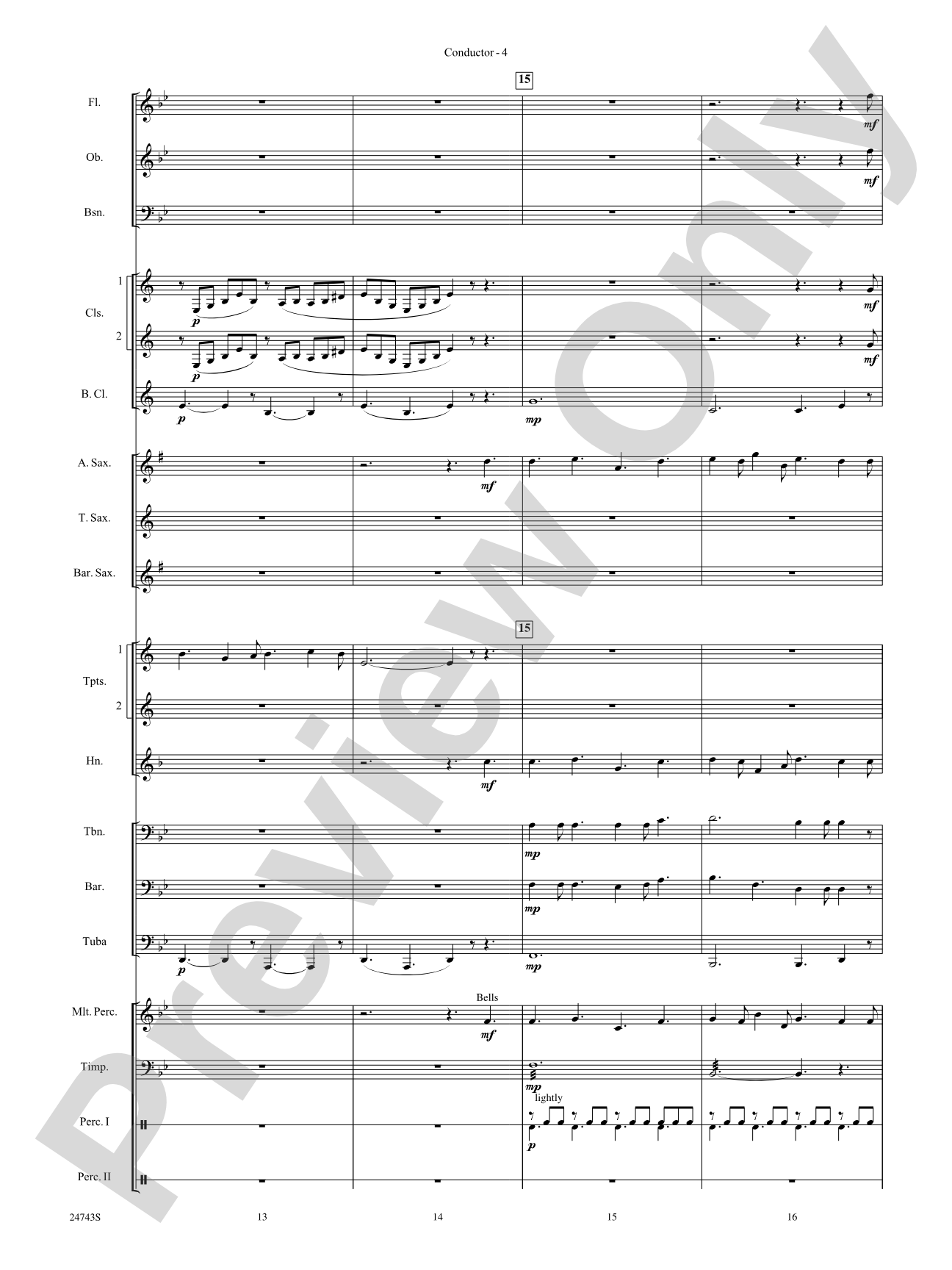 O Holy Night (Cantique de Noel): Concert Band Conductor Score & Parts