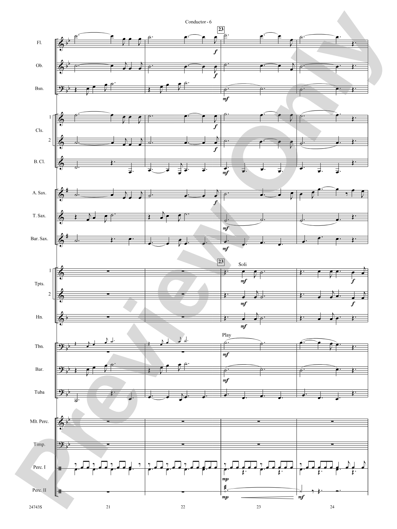O Holy Night (Cantique de Noel): Concert Band Conductor Score & Parts