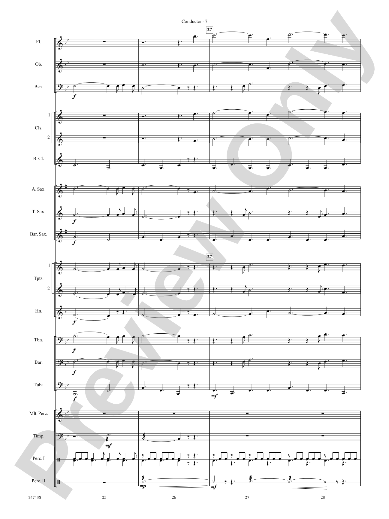 O Holy Night (Cantique de Noel): Concert Band Conductor Score & Parts