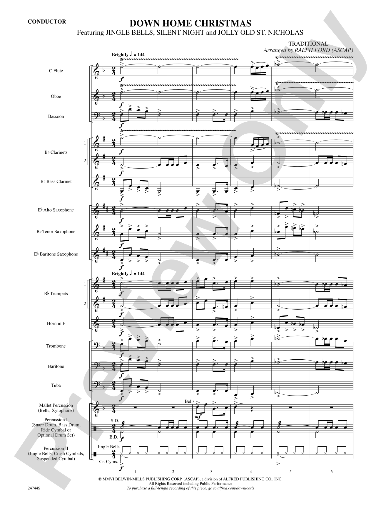 Down Home Christmas: Concert Band Conductor Score & Parts
