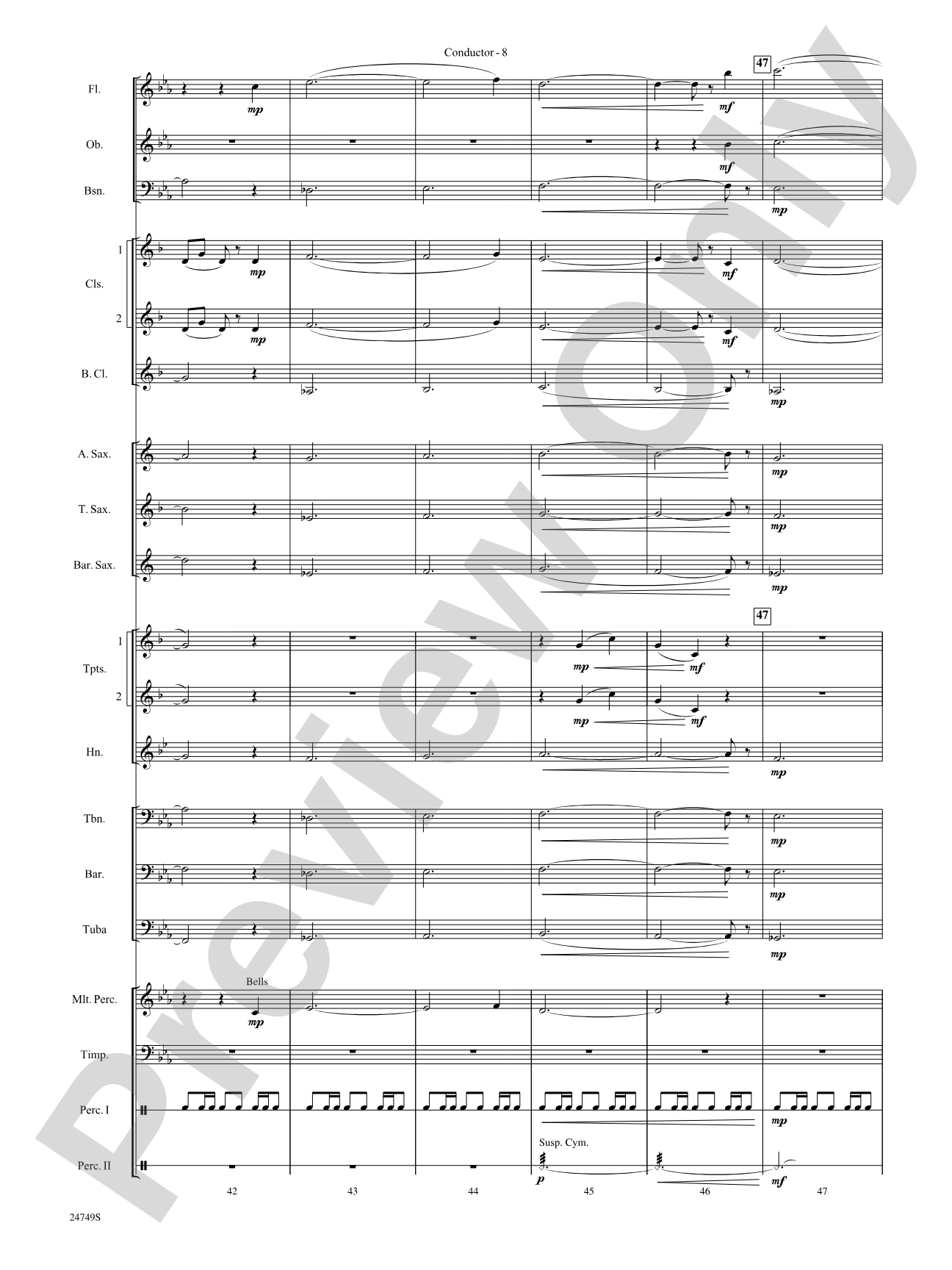 March of the Penguins, Opening Theme from (The Harshest Place on Earth): Concert Band Conductor Score & Parts