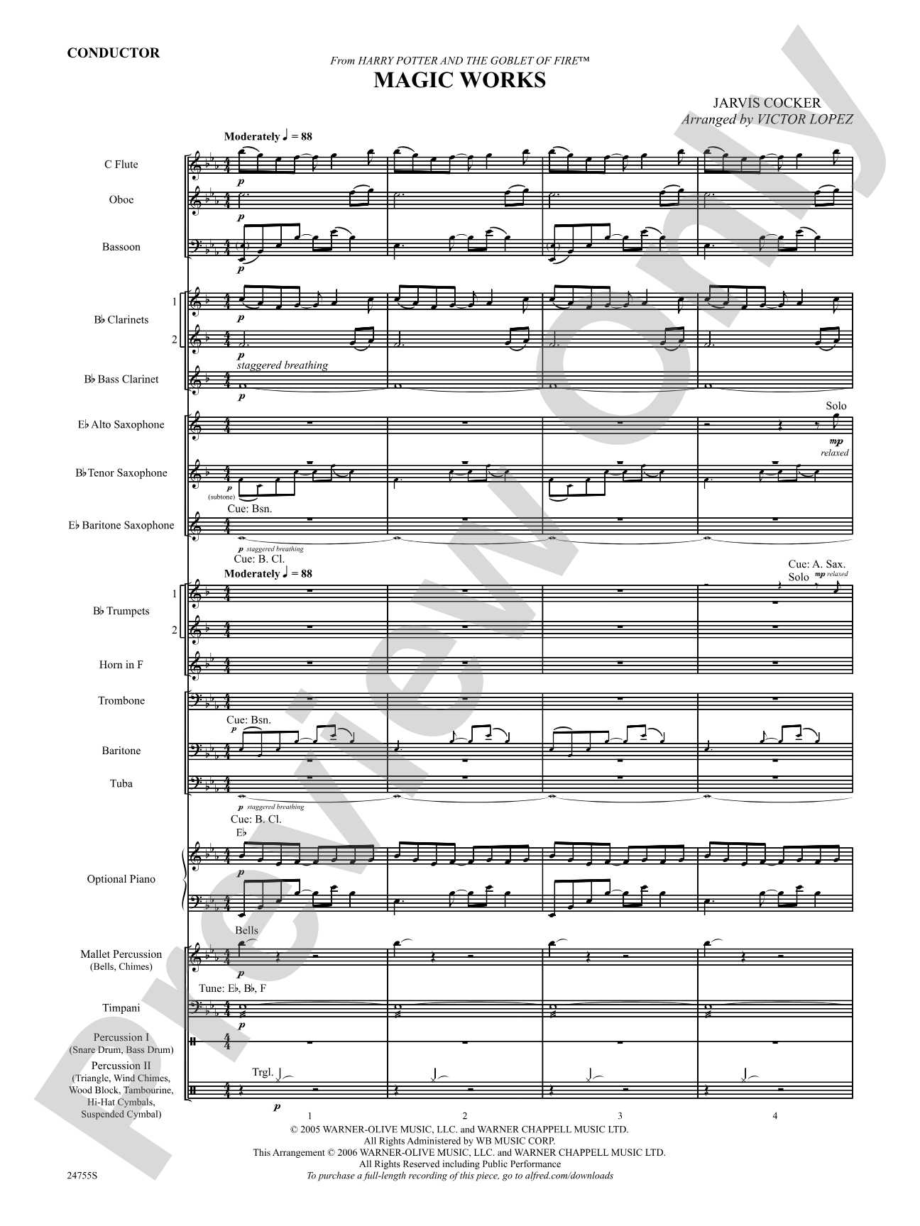 Magic Works (from Harry Potter and the Goblet of Fire): Score