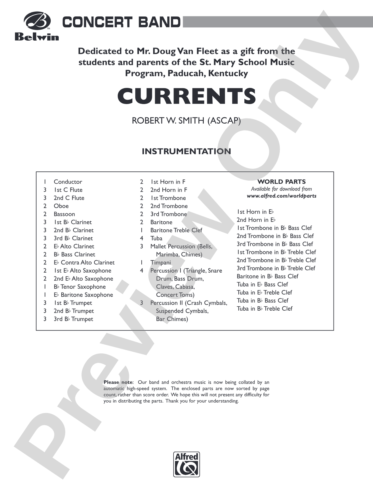 Currents: Concert Band Conductor Score & Parts