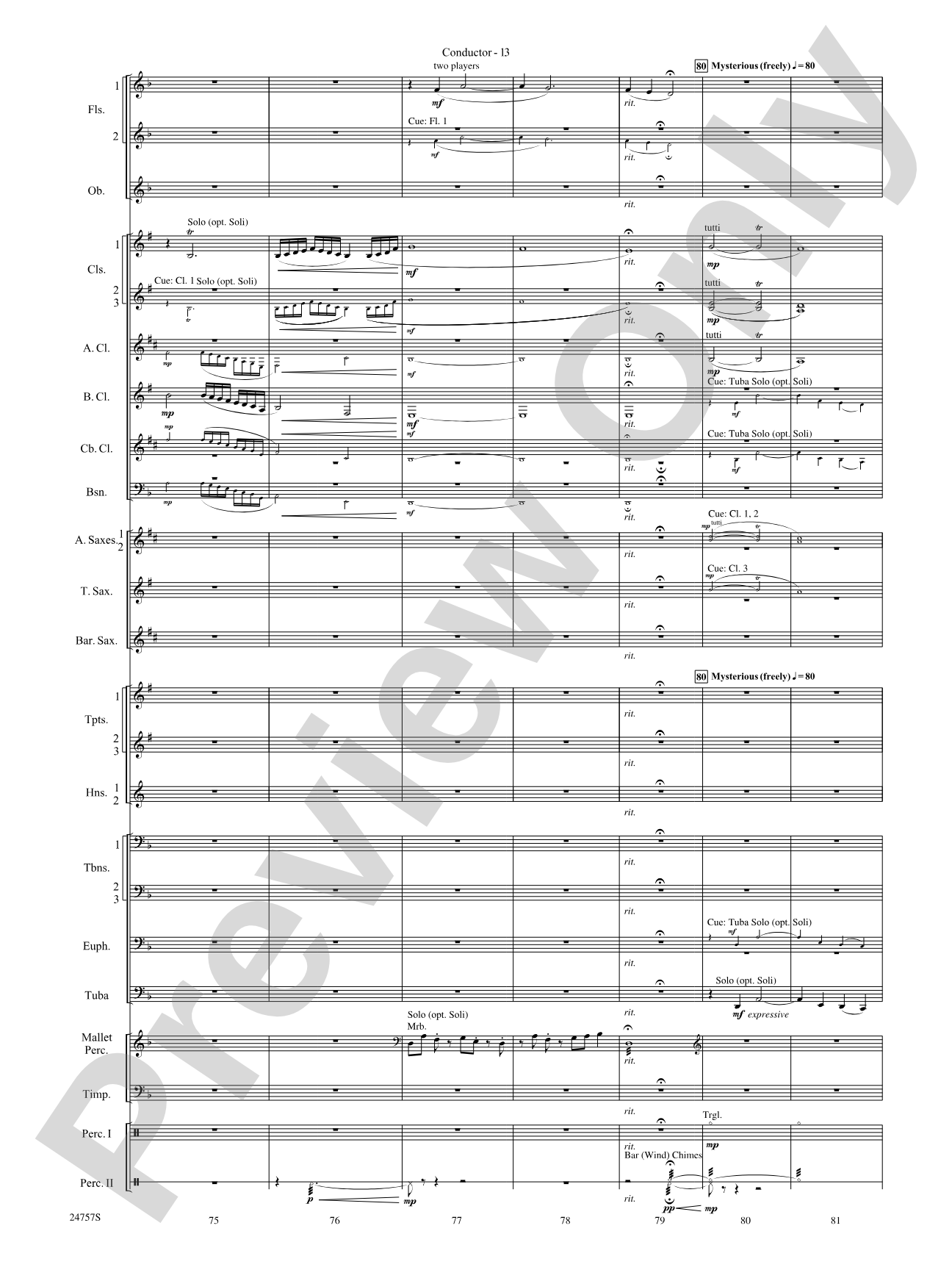 Currents: Concert Band Conductor Score & Parts