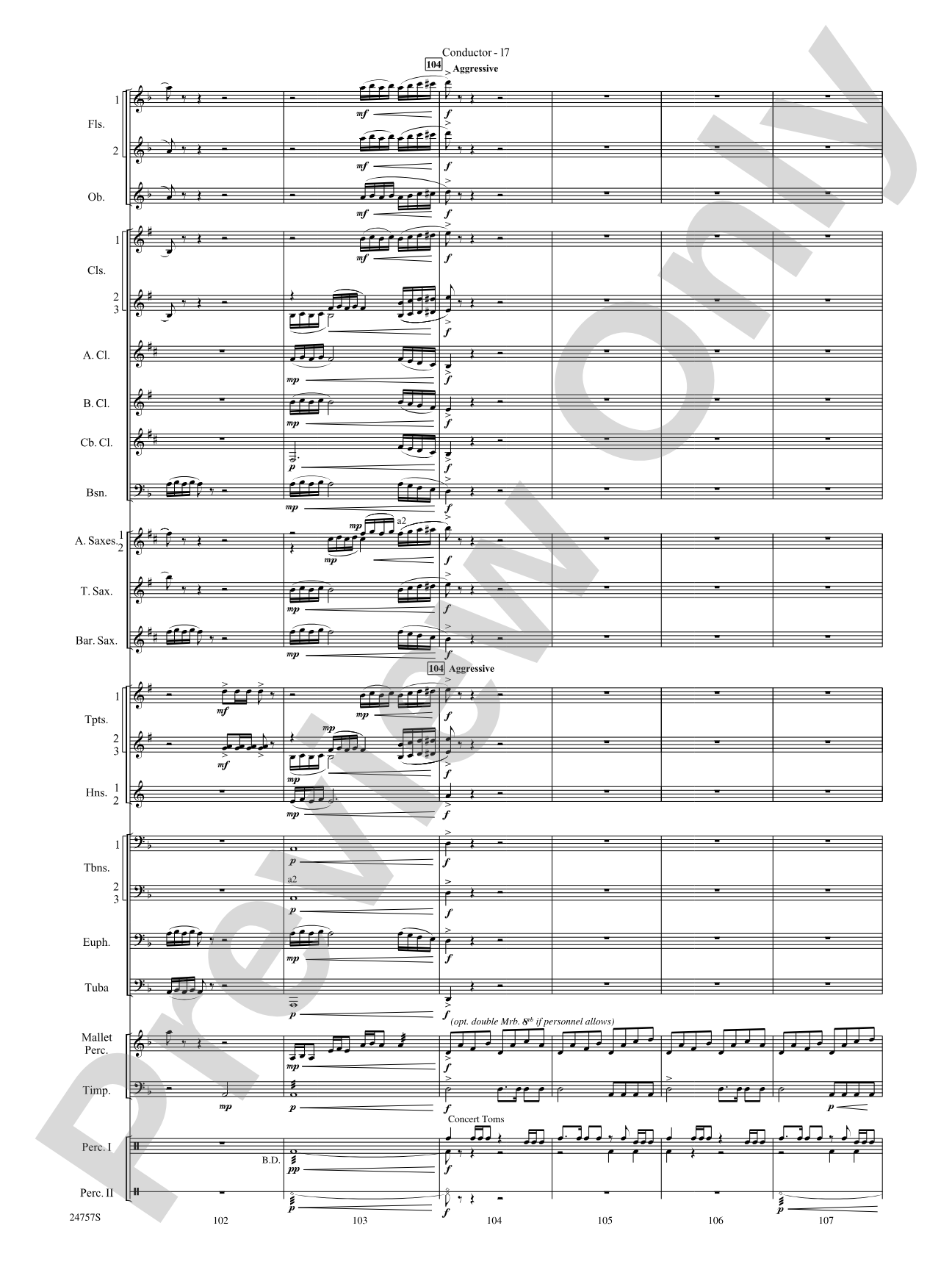 Currents: Concert Band Conductor Score & Parts
