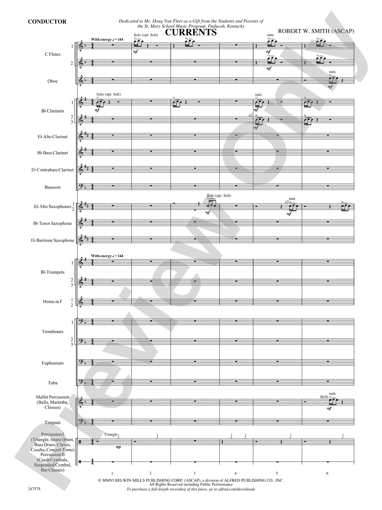 Currents: Concert Band Conductor Score & Parts