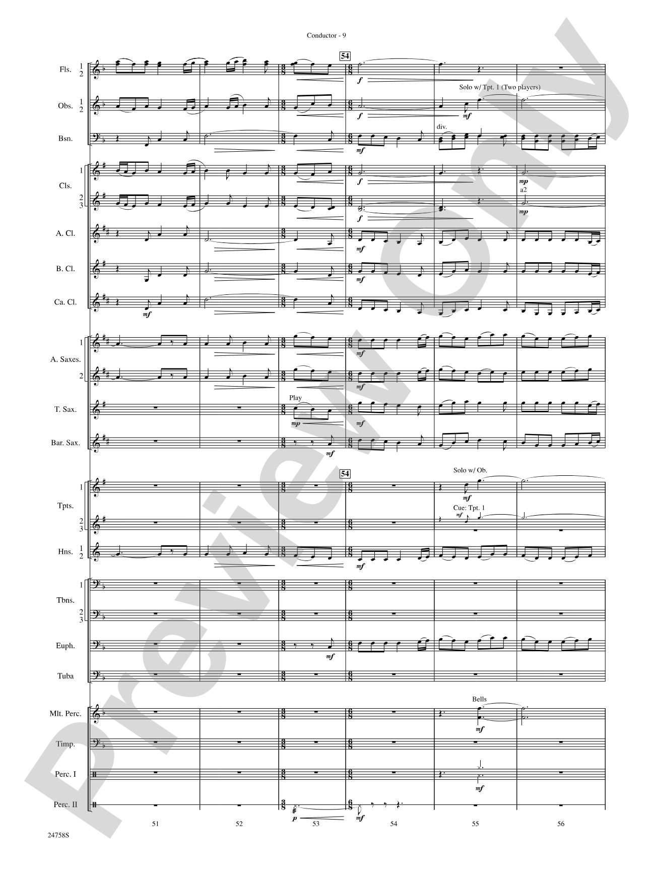 Wassail: Concert Band Conductor Score & Parts