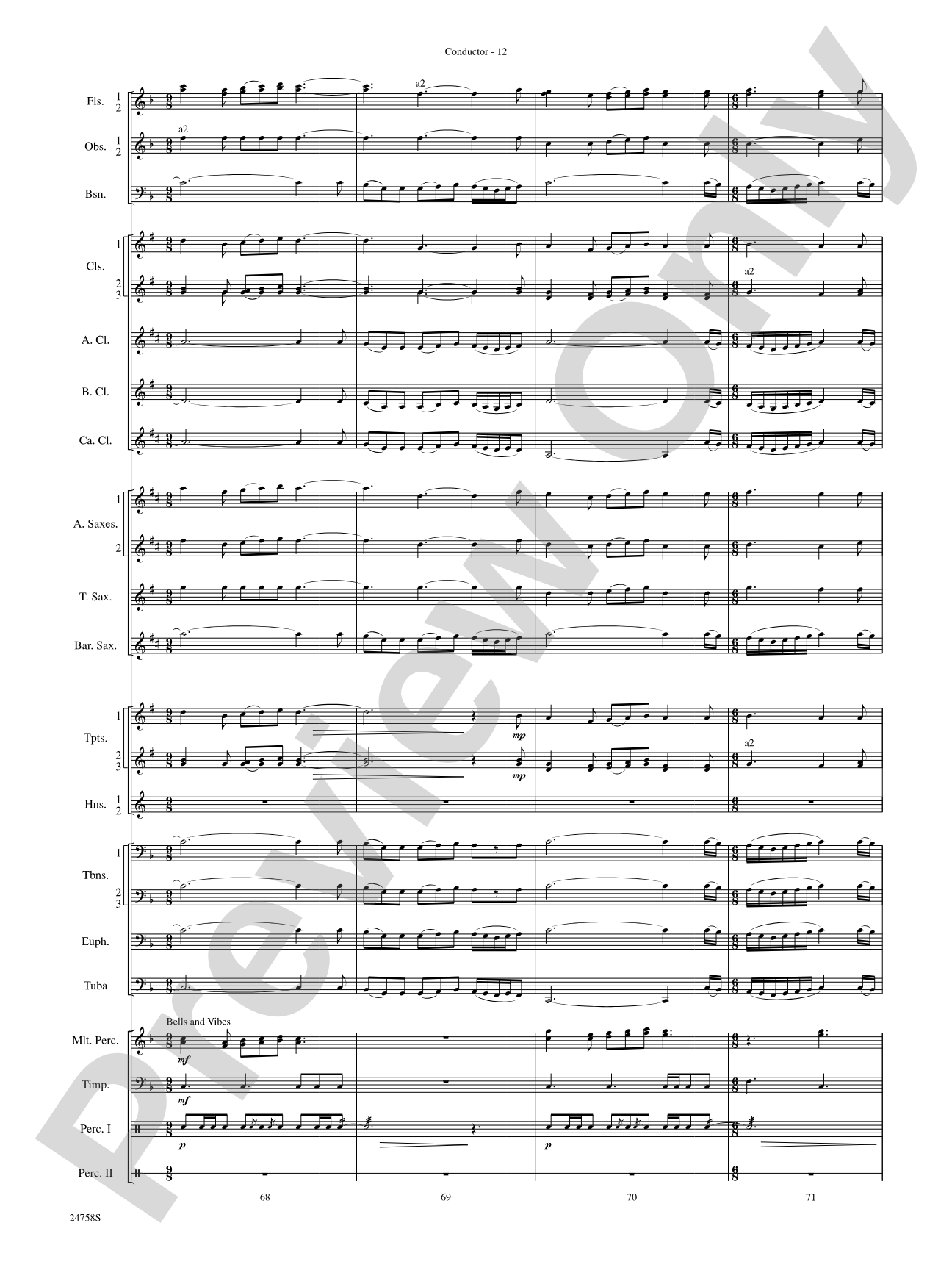 Wassail: Concert Band Conductor Score & Parts