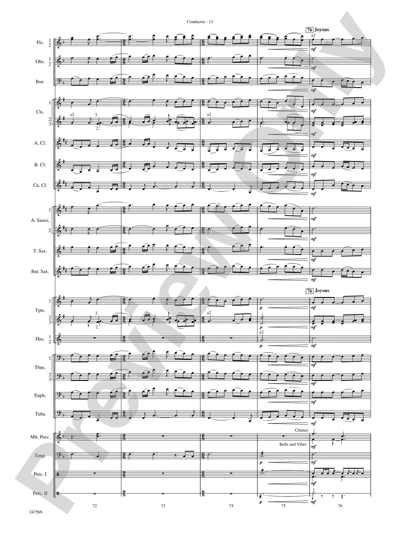 Wassail: Concert Band Conductor Score & Parts