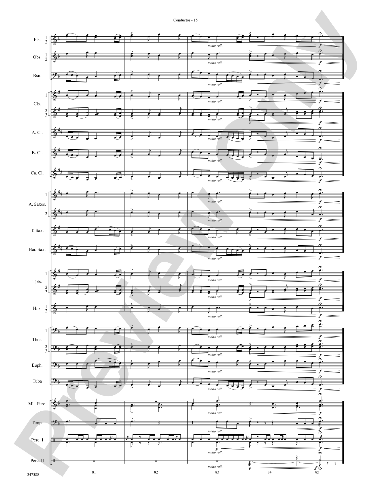 Wassail: Concert Band Conductor Score & Parts