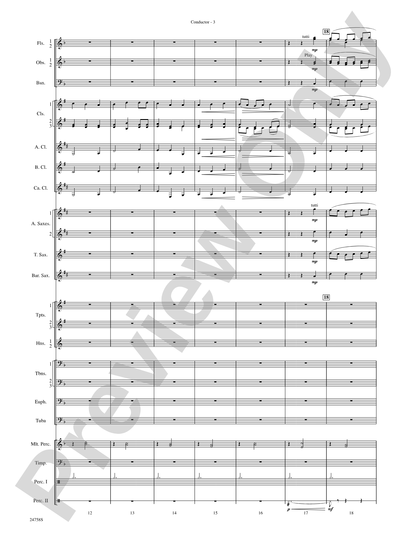 Wassail: Concert Band Conductor Score & Parts