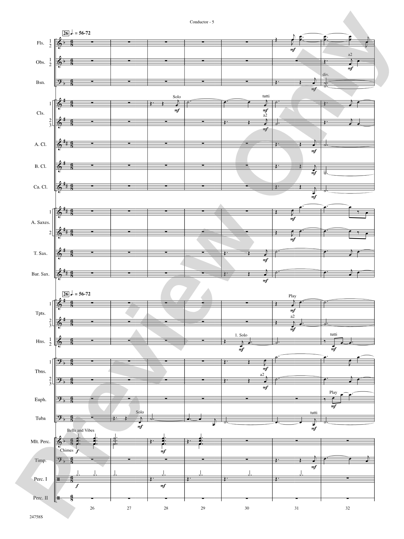 Wassail: Concert Band Conductor Score & Parts