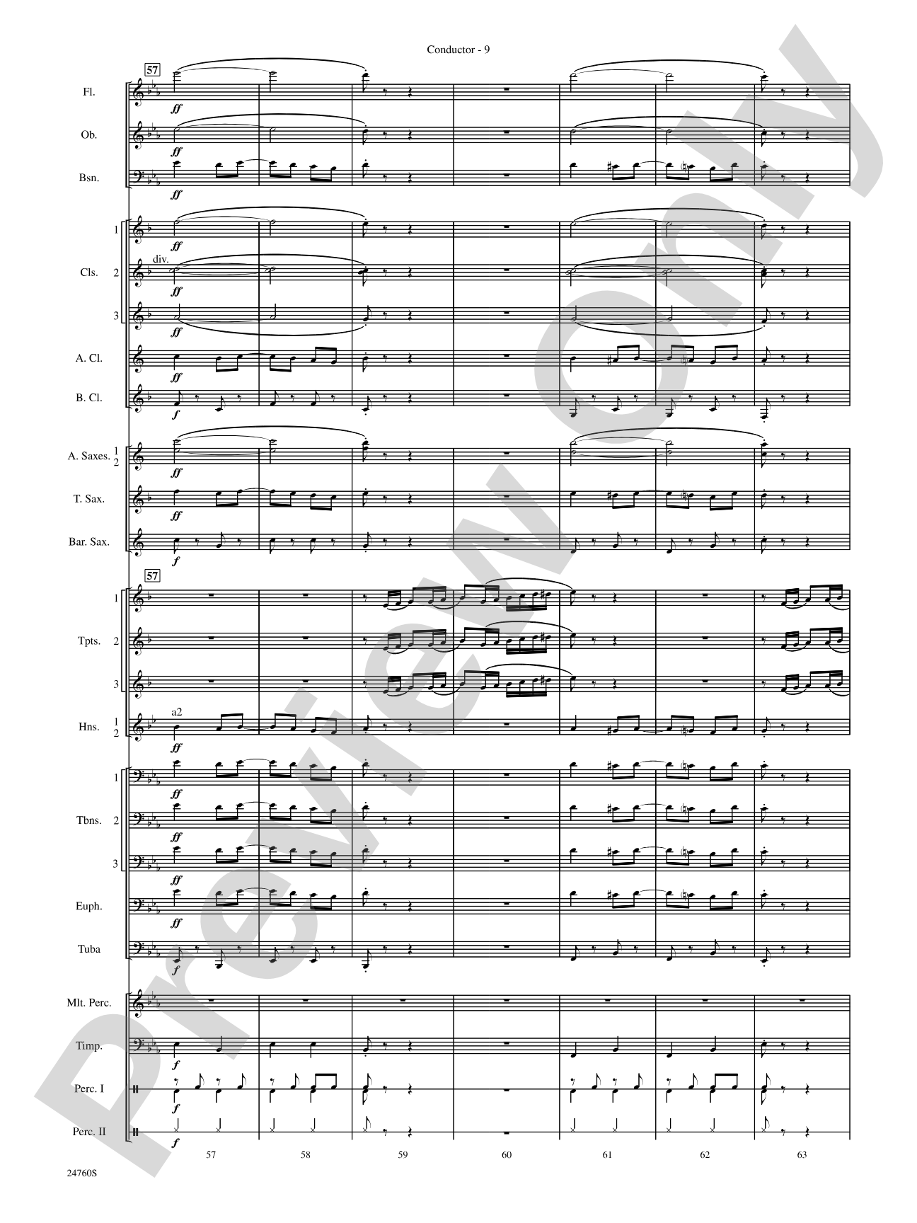 Travelin' Trumpets: Concert Band Conductor Score & Parts