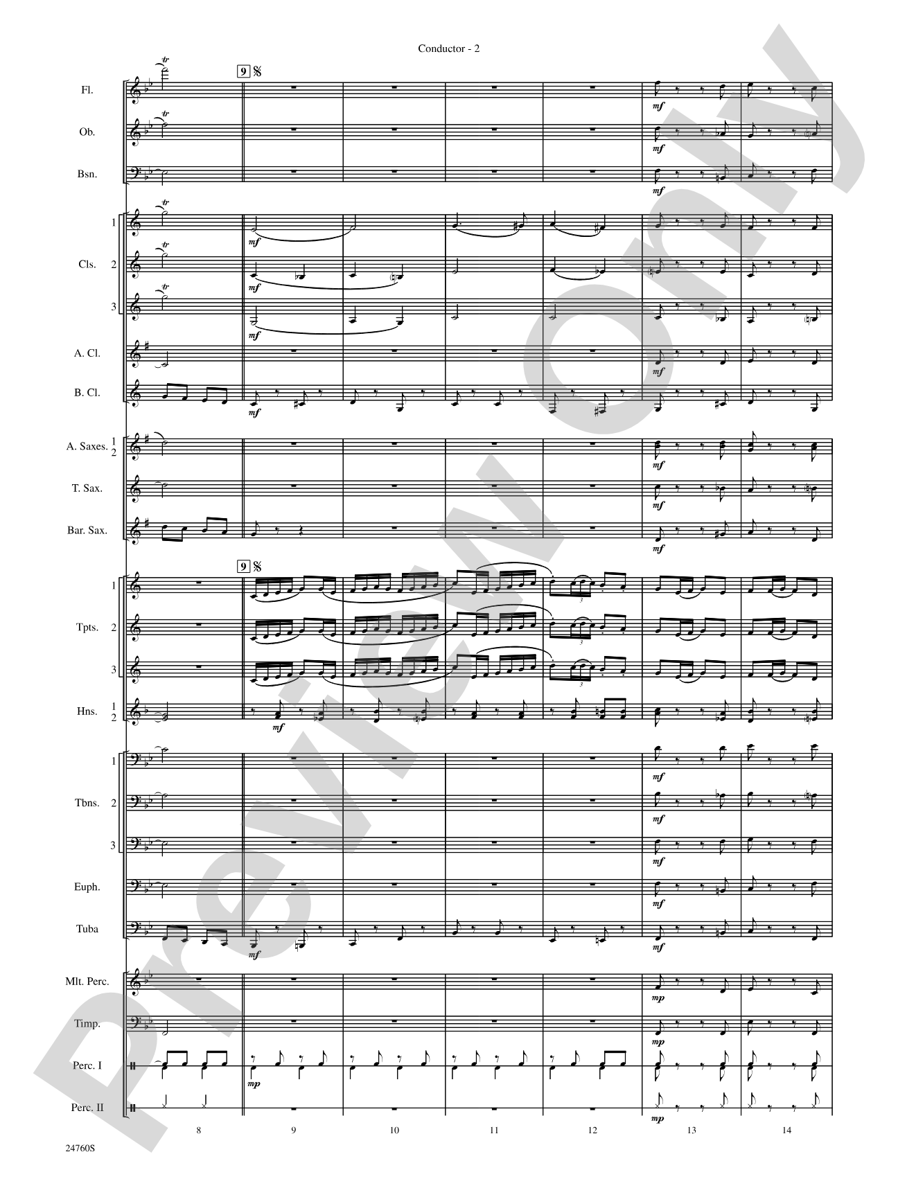 Travelin' Trumpets: Concert Band Conductor Score & Parts