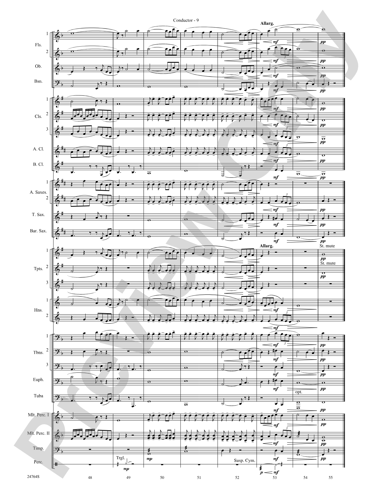 Pavane Pour Une Infante Defunte (Pavanne for a Dead Princess): Concert Band Conductor Score & Parts