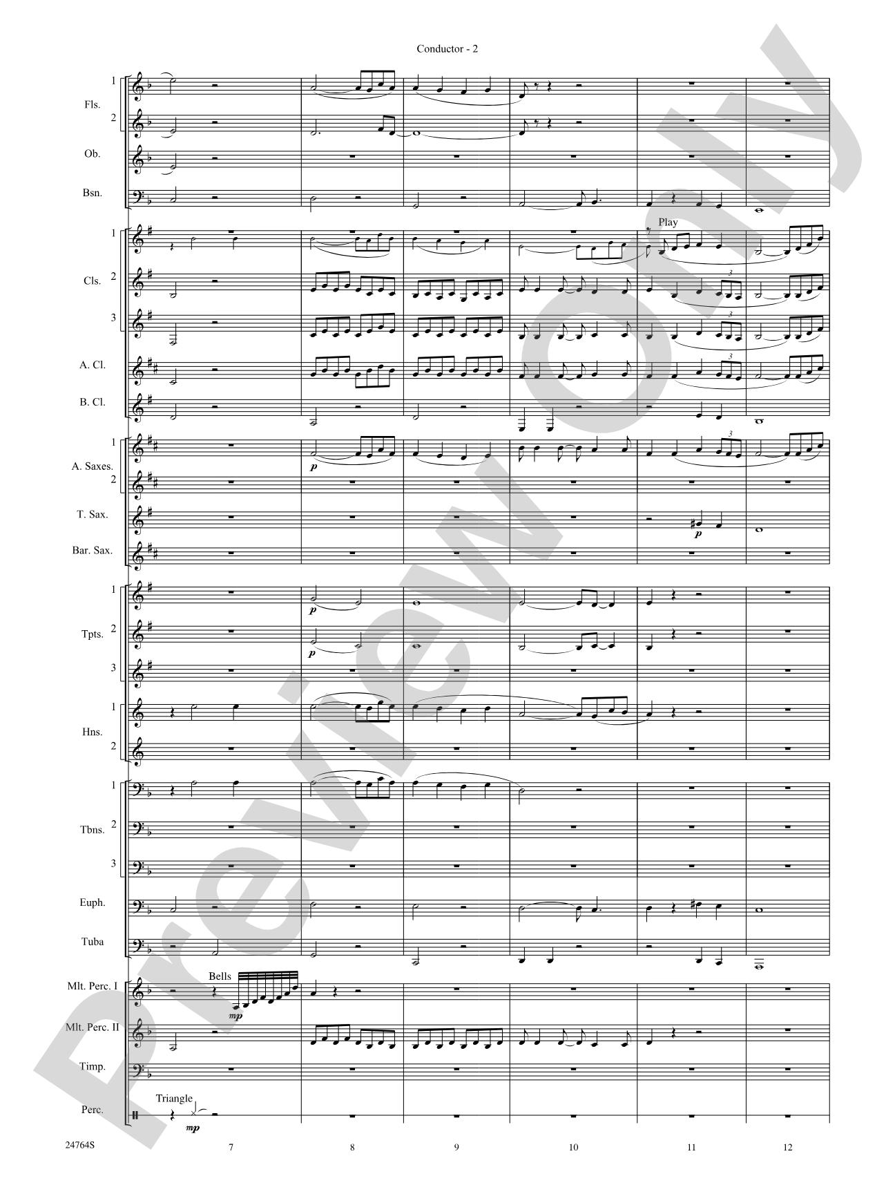 Pavane Pour Une Infante Defunte (Pavanne for a Dead Princess): Concert Band Conductor Score & Parts