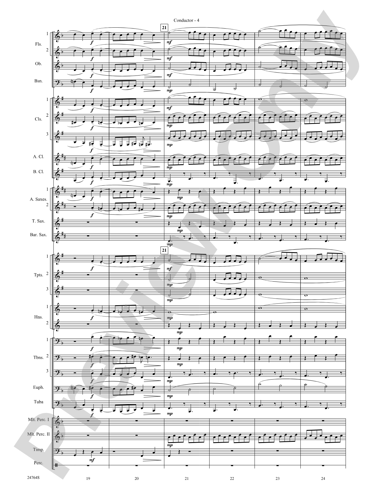 Pavane Pour Une Infante Defunte (Pavanne for a Dead Princess): Concert Band Conductor Score & Parts