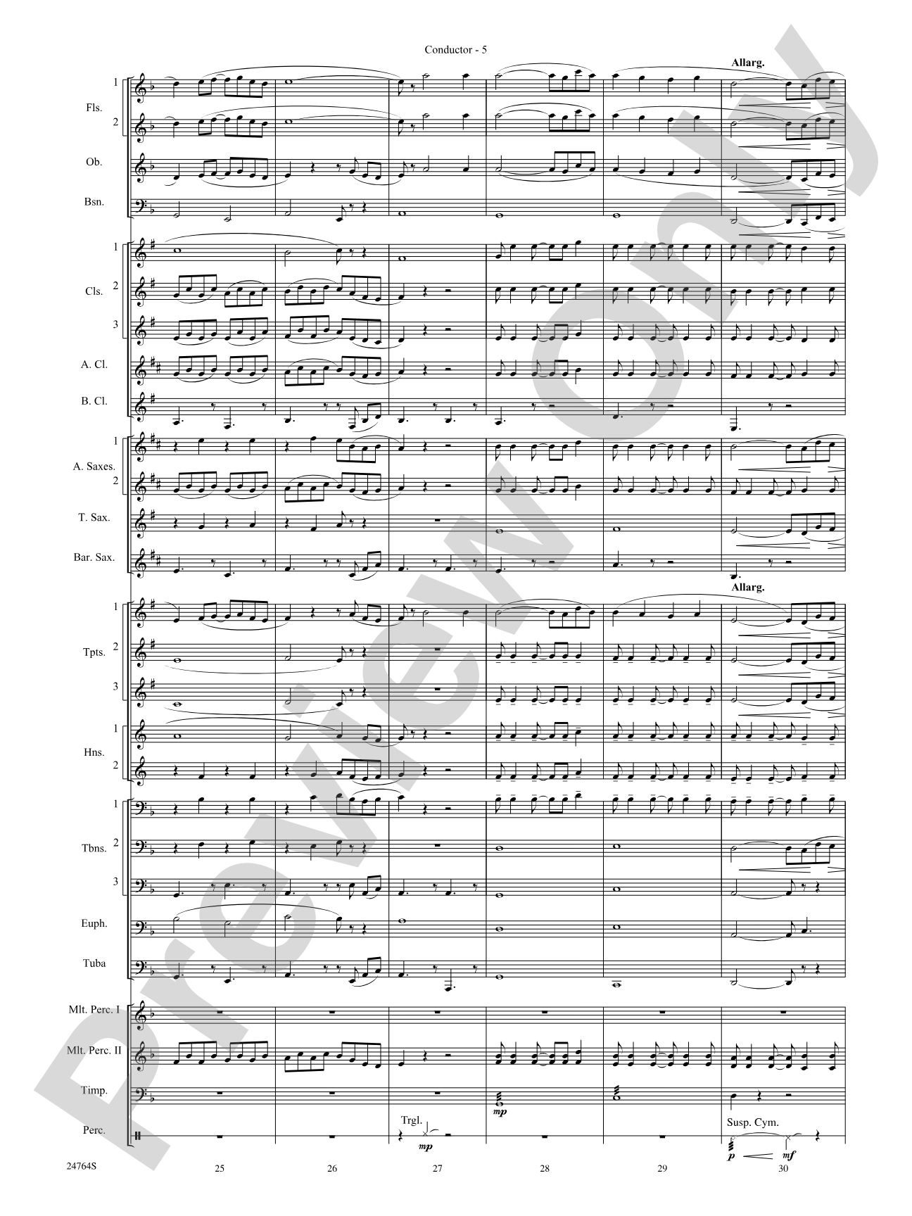 Pavane Pour Une Infante Defunte (Pavanne for a Dead Princess): Concert Band Conductor Score & Parts