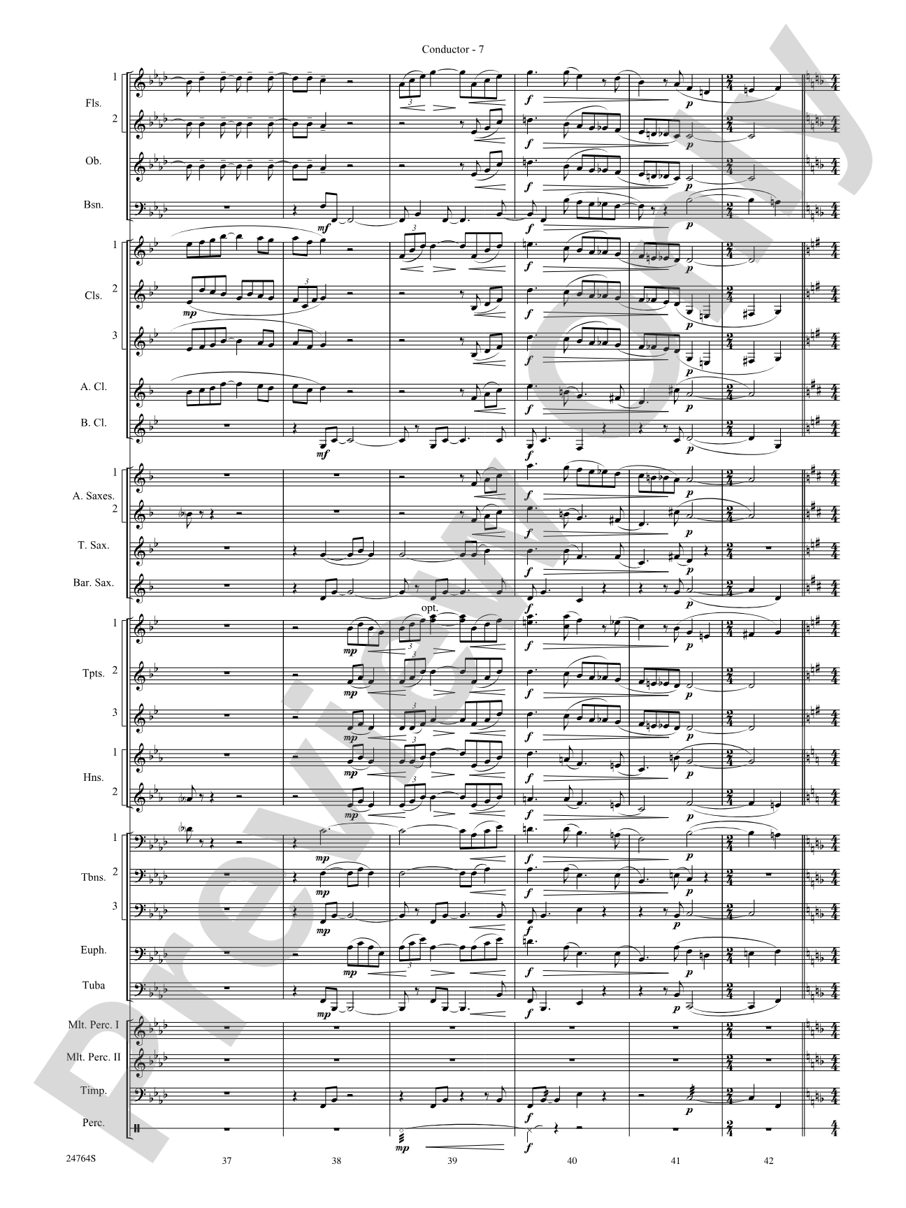 Pavane Pour Une Infante Defunte (Pavanne for a Dead Princess): Concert Band Conductor Score & Parts