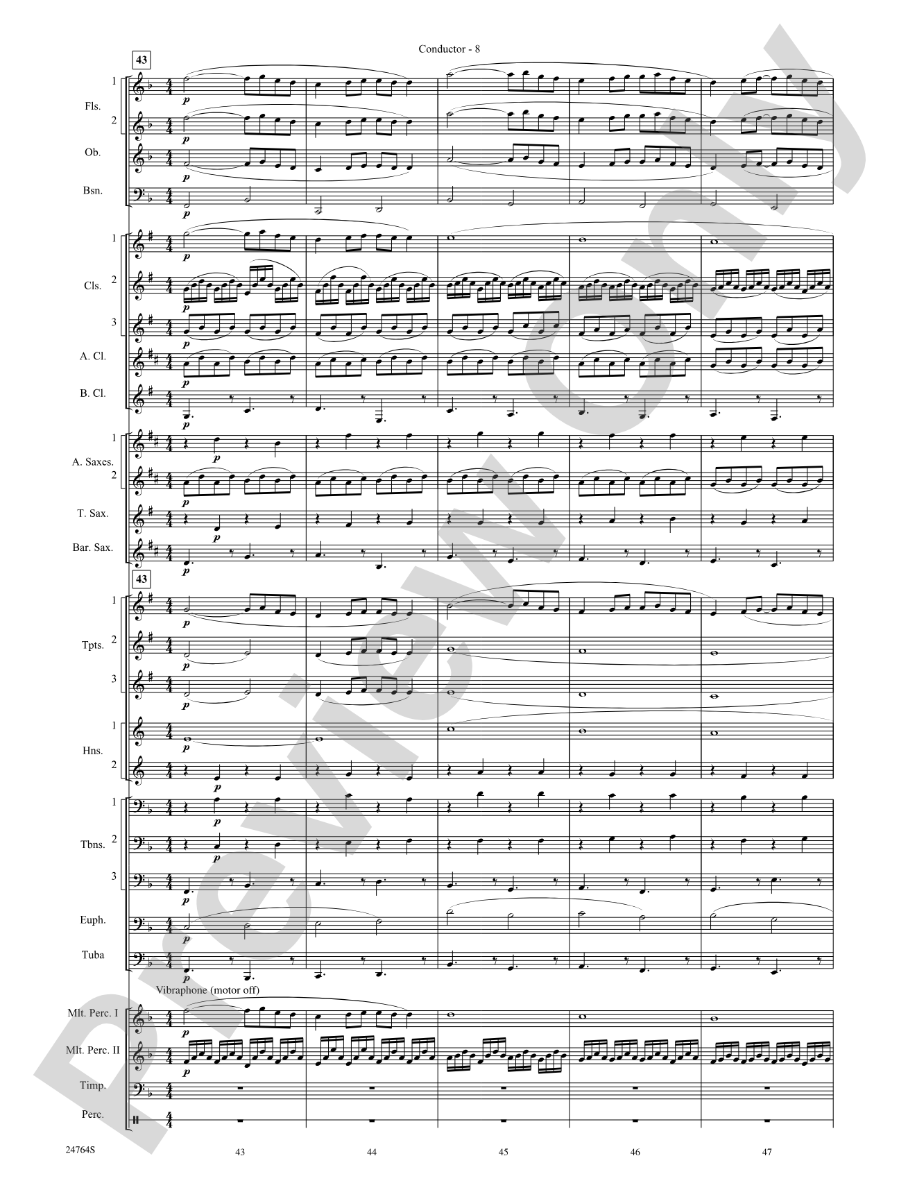 Pavane Pour Une Infante Defunte (Pavanne for a Dead Princess): Concert Band Conductor Score & Parts