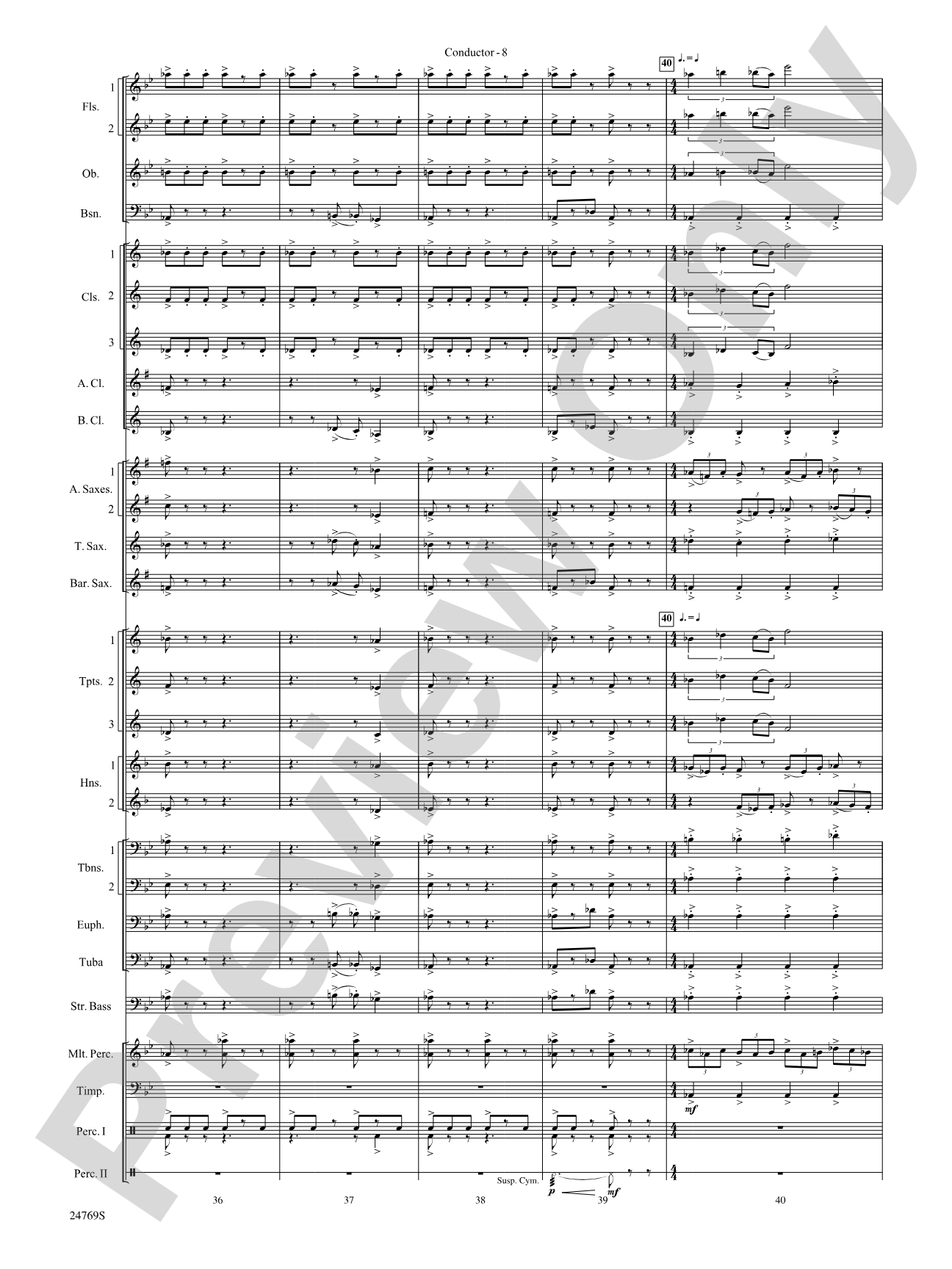 Silver Winds: Concert Band Conductor Score & Parts