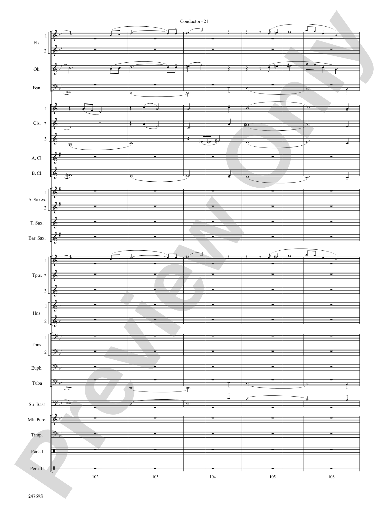 Silver Winds: Concert Band Conductor Score & Parts