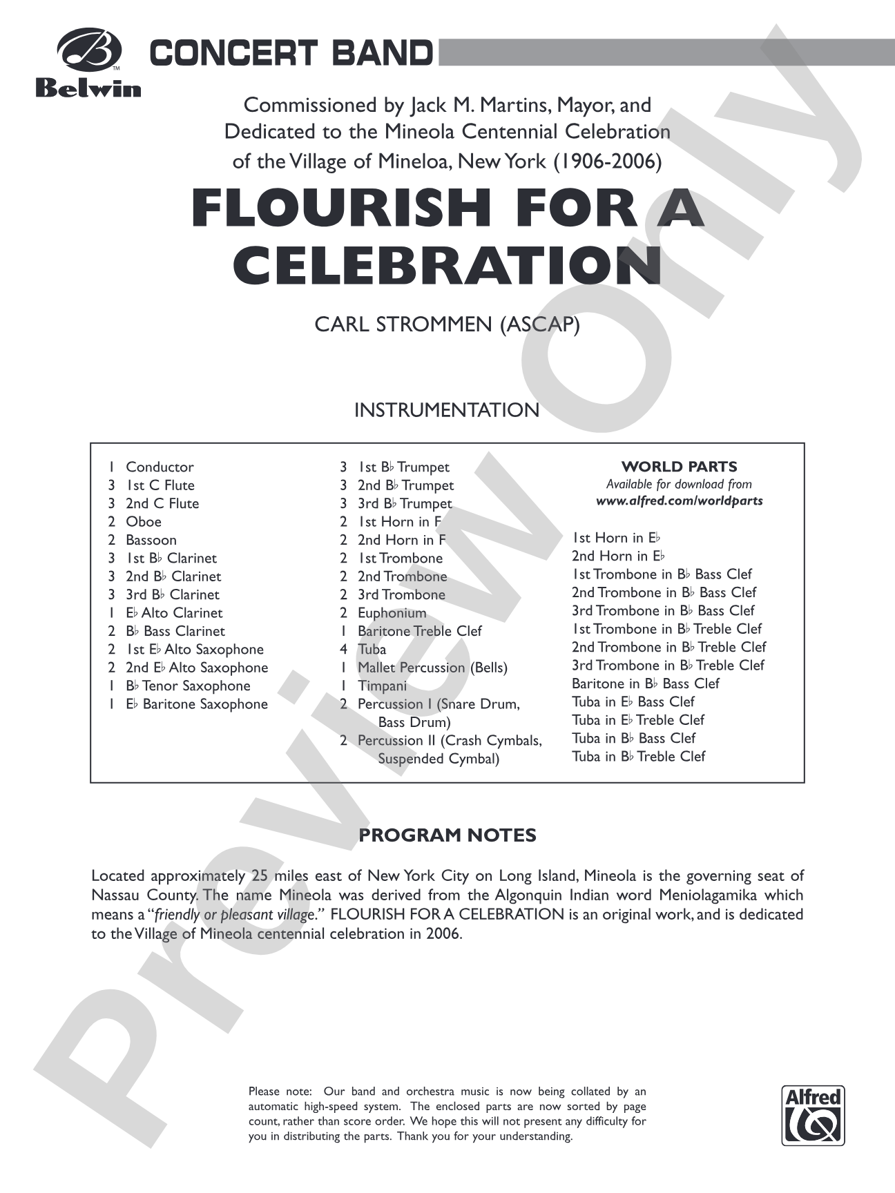 Flourish for a Celebration: Concert Band Conductor Score & Parts