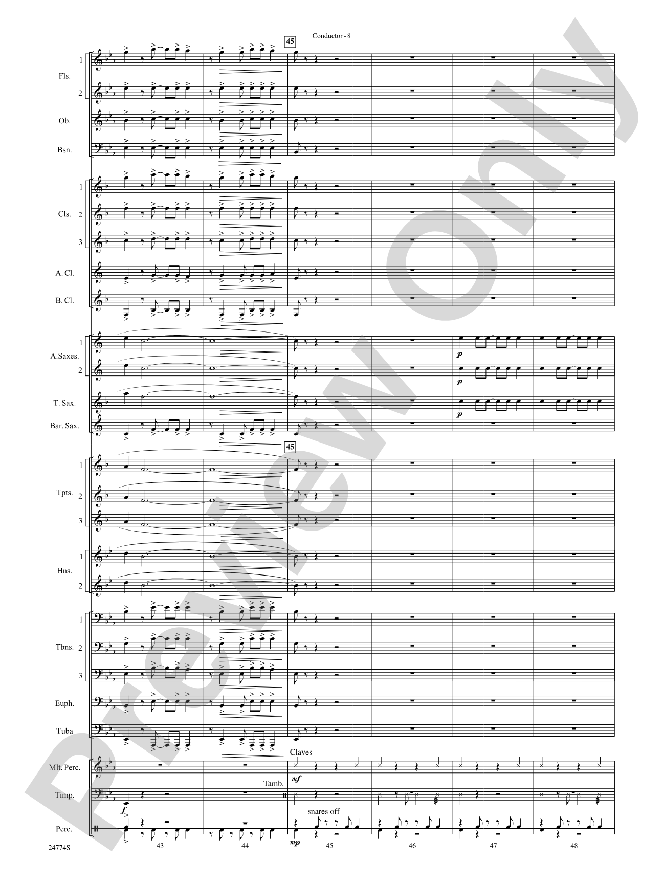 The Magnificent Seven: Concert Band Conductor Score & Parts