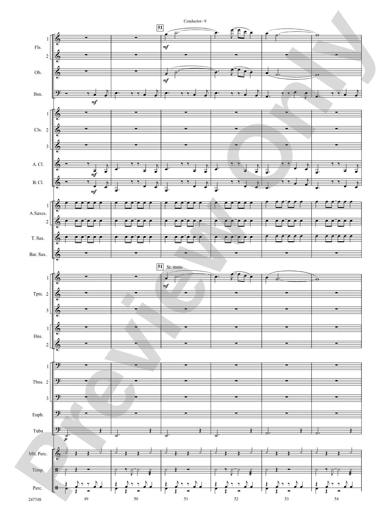 The Magnificent Seven: Concert Band Conductor Score & Parts