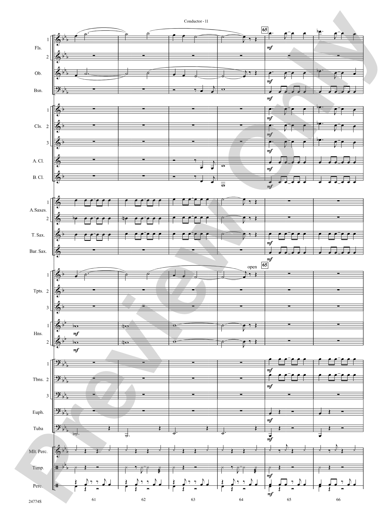 The Magnificent Seven: Concert Band Conductor Score & Parts