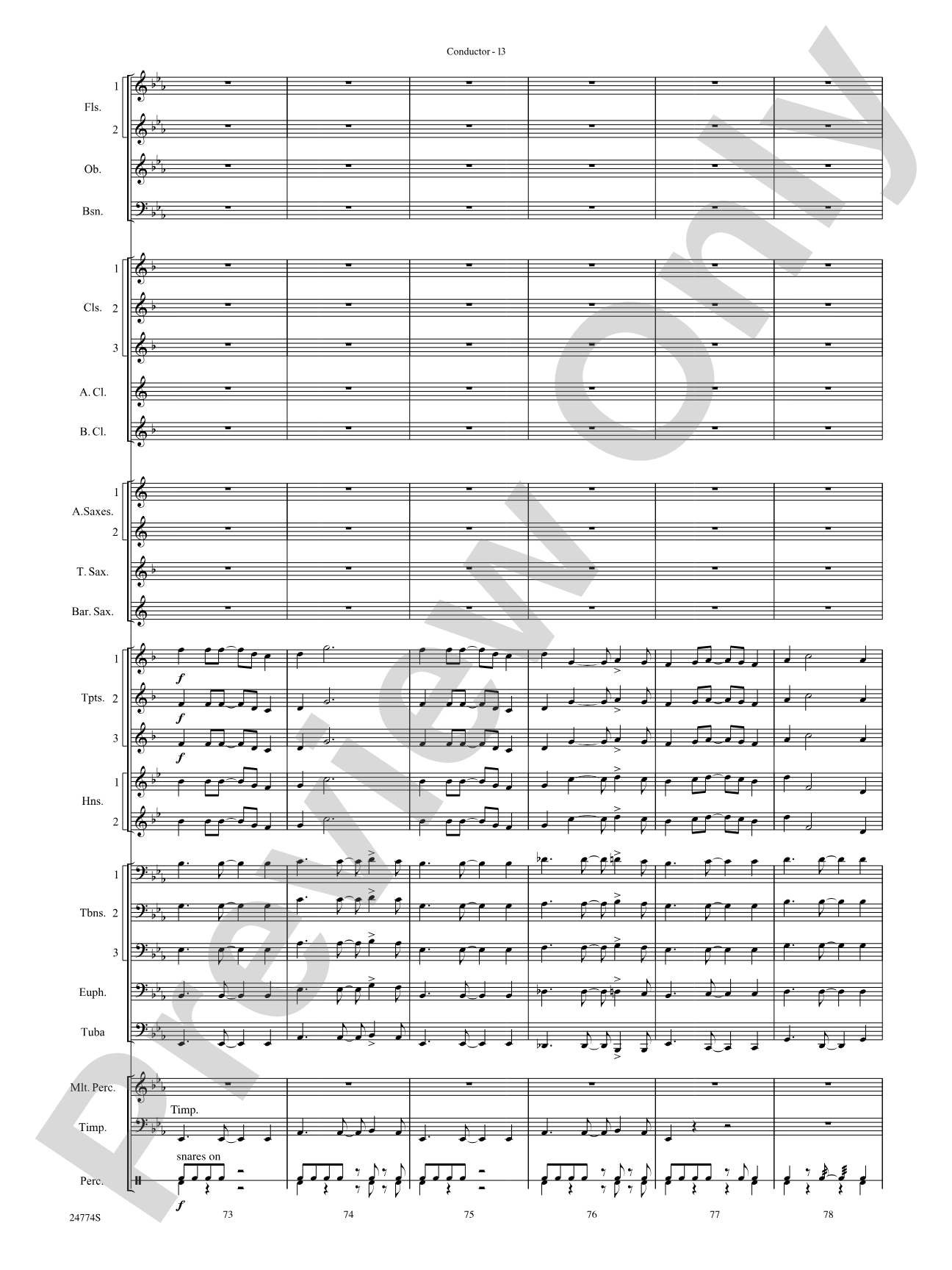 The Magnificent Seven: Concert Band Conductor Score & Parts