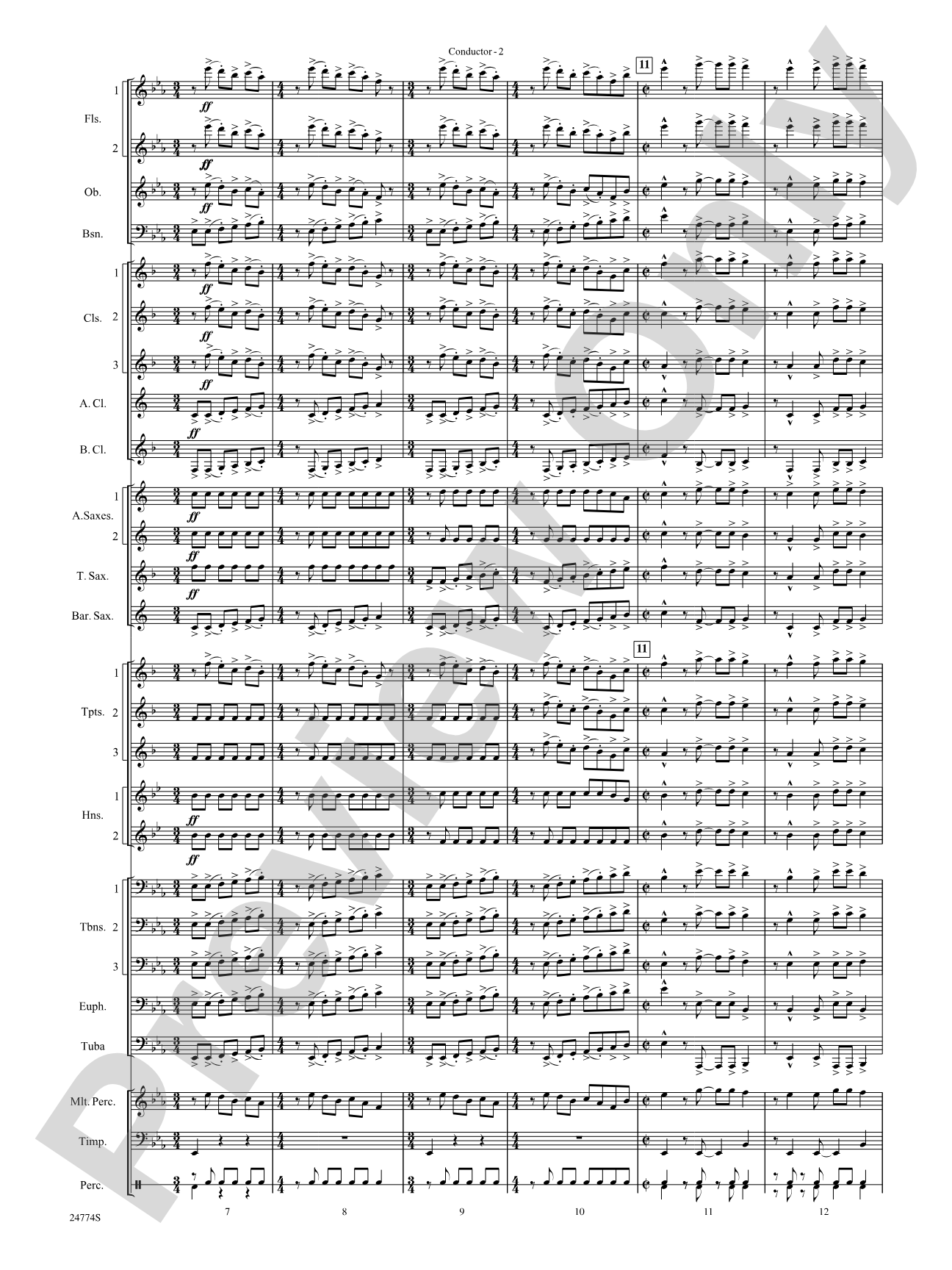 The Magnificent Seven: Concert Band Conductor Score & Parts