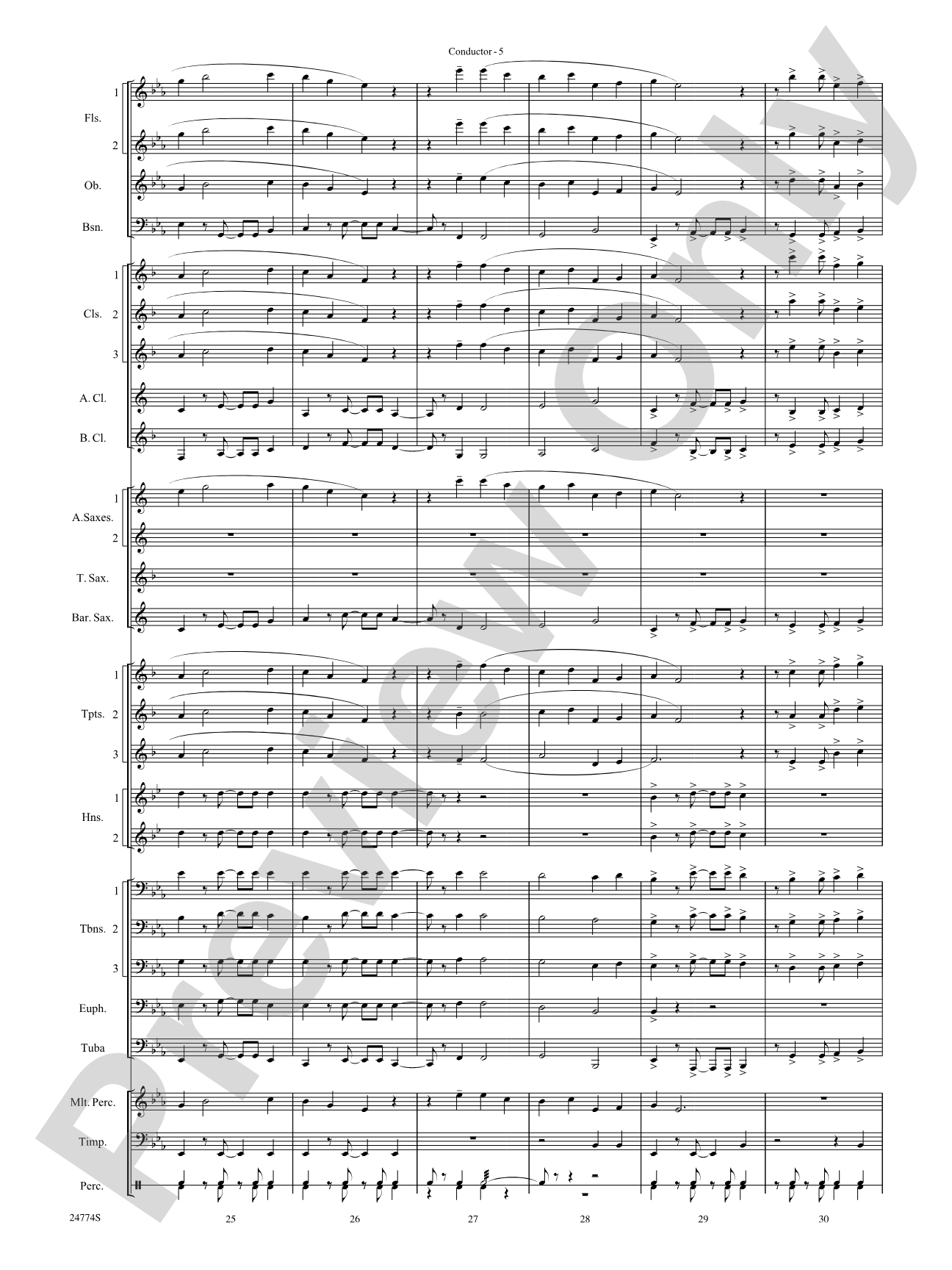 The Magnificent Seven: Concert Band Conductor Score & Parts