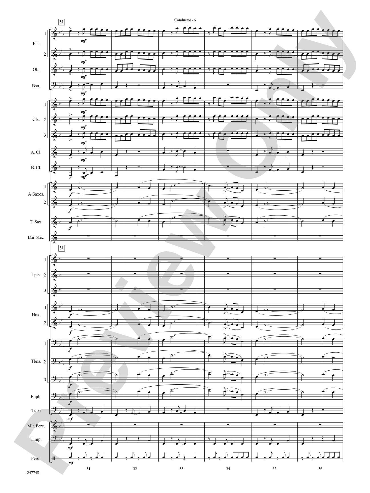 The Magnificent Seven: Concert Band Conductor Score & Parts