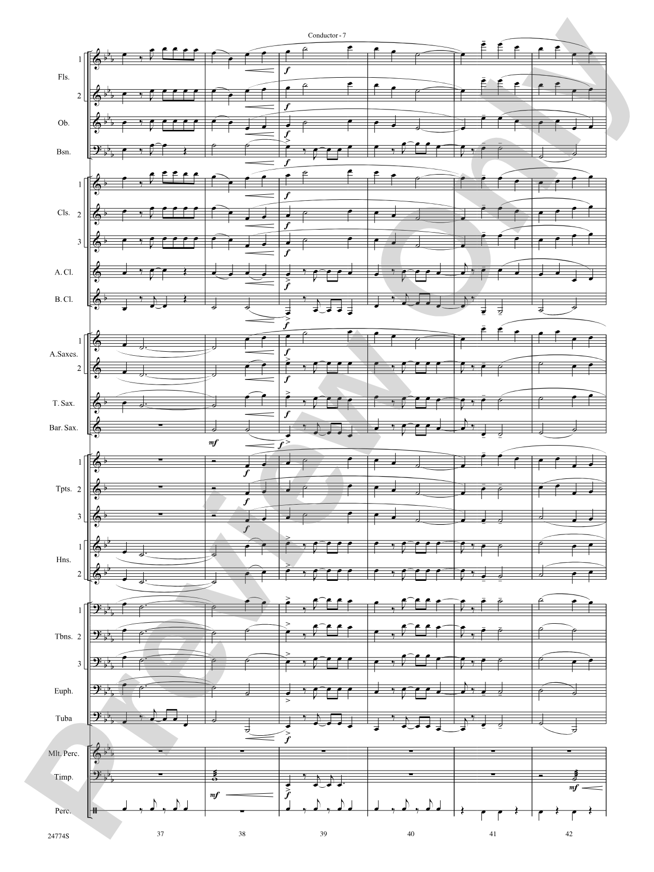 The Magnificent Seven: Concert Band Conductor Score & Parts