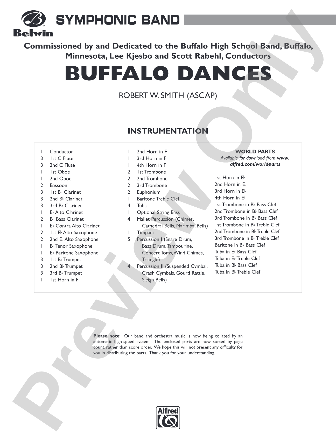 Buffalo Dances: Concert Band Conductor Score & Parts