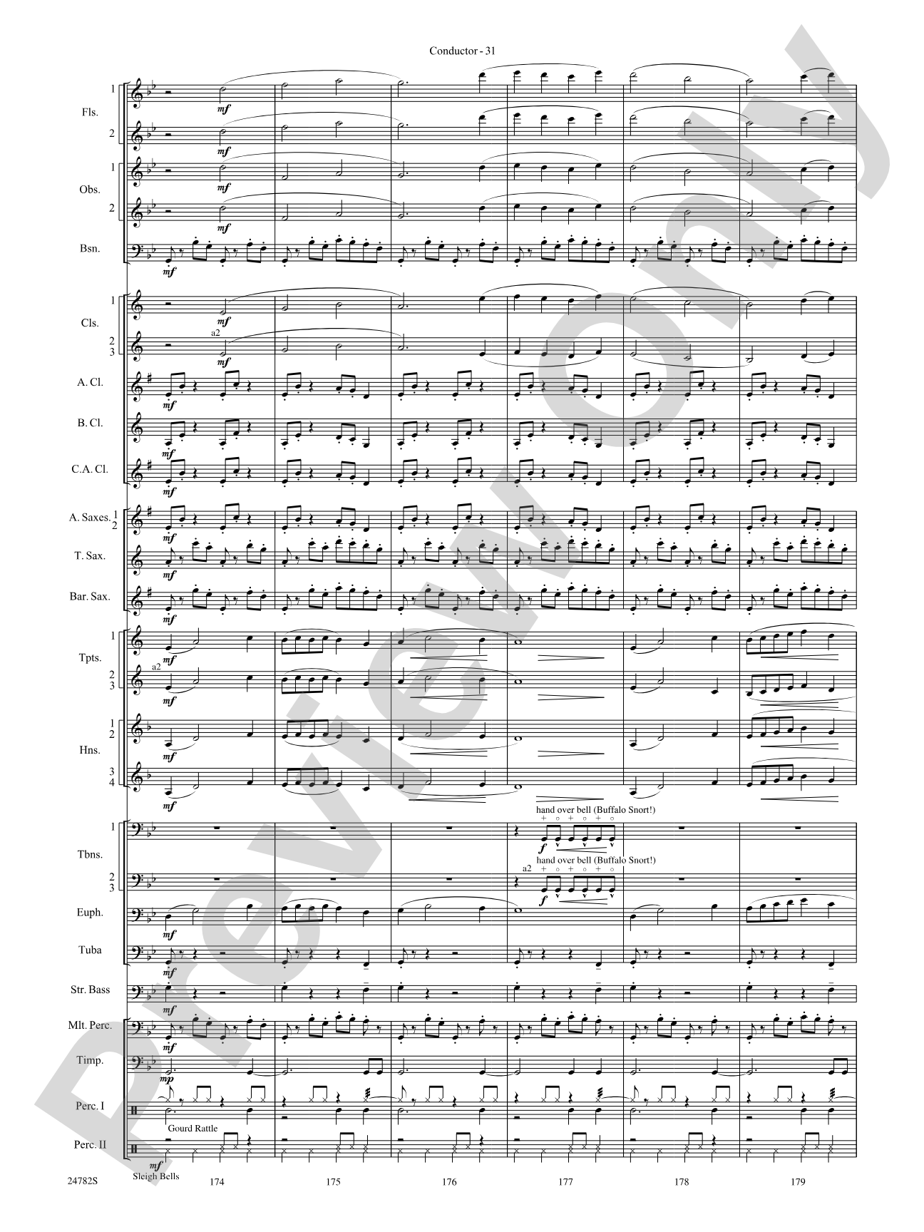 Buffalo Dances: Concert Band Conductor Score & Parts