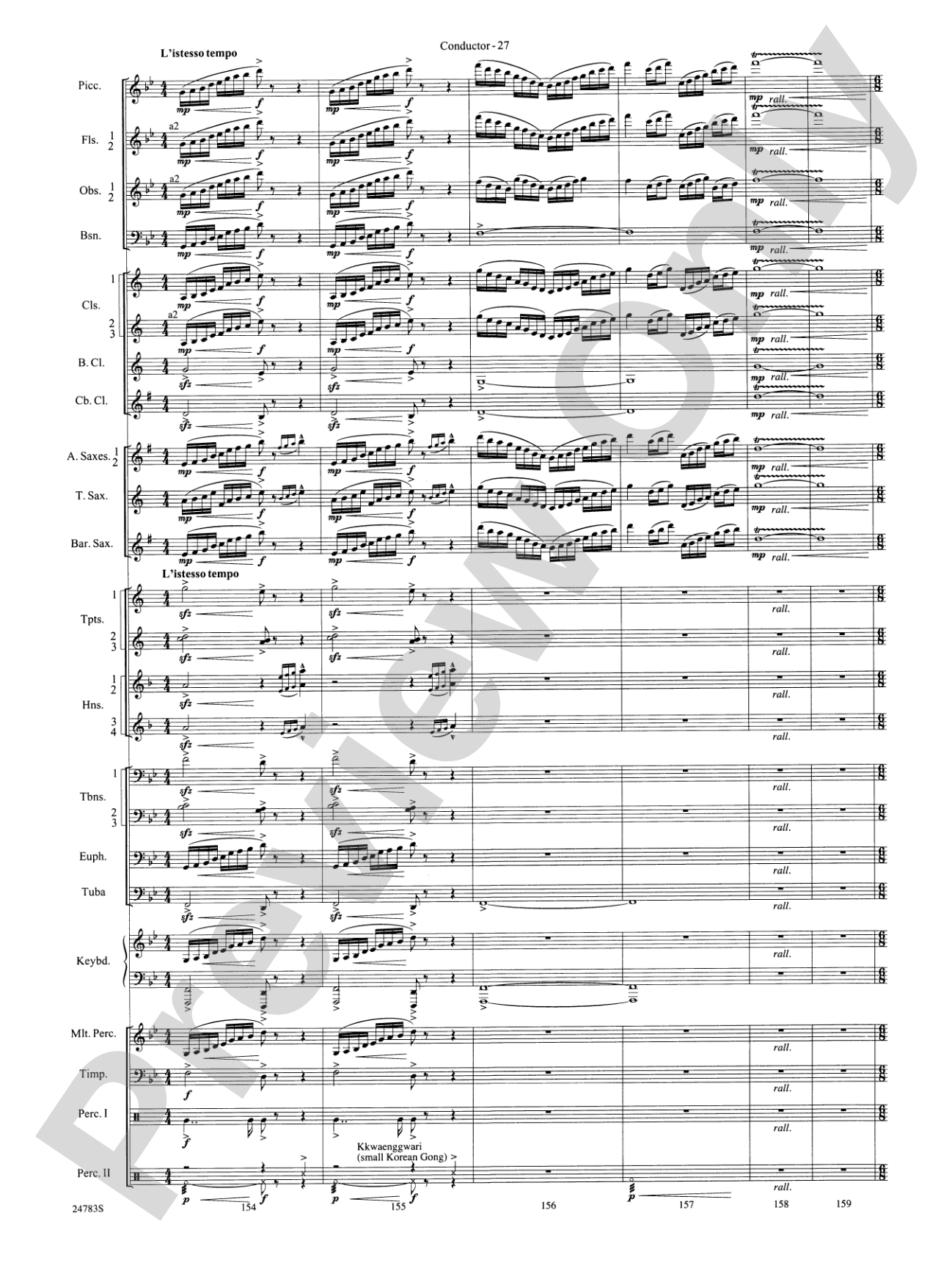 Rising Dragons: Concert Band Conductor Score & Parts