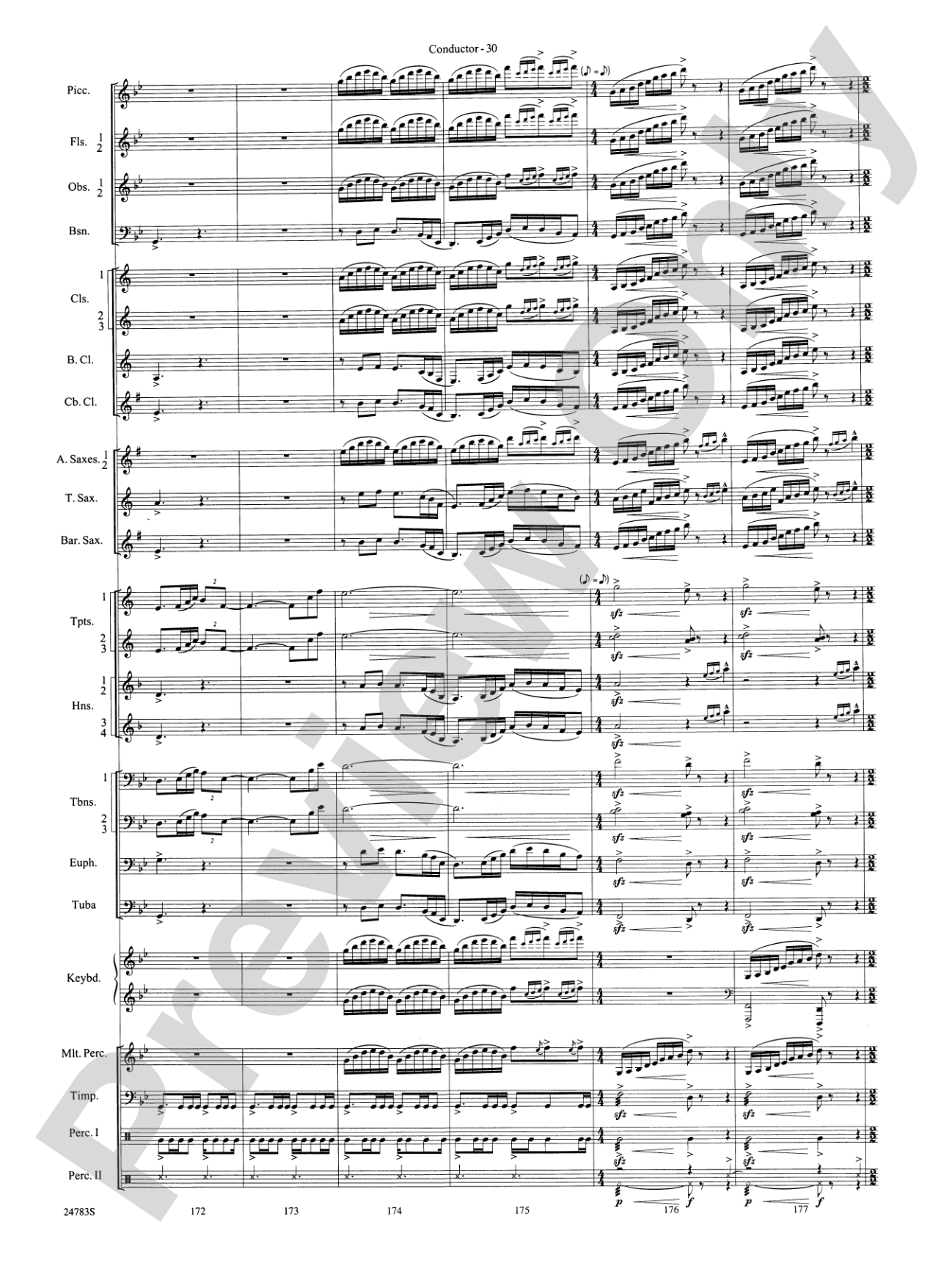 Rising Dragons: Concert Band Conductor Score & Parts