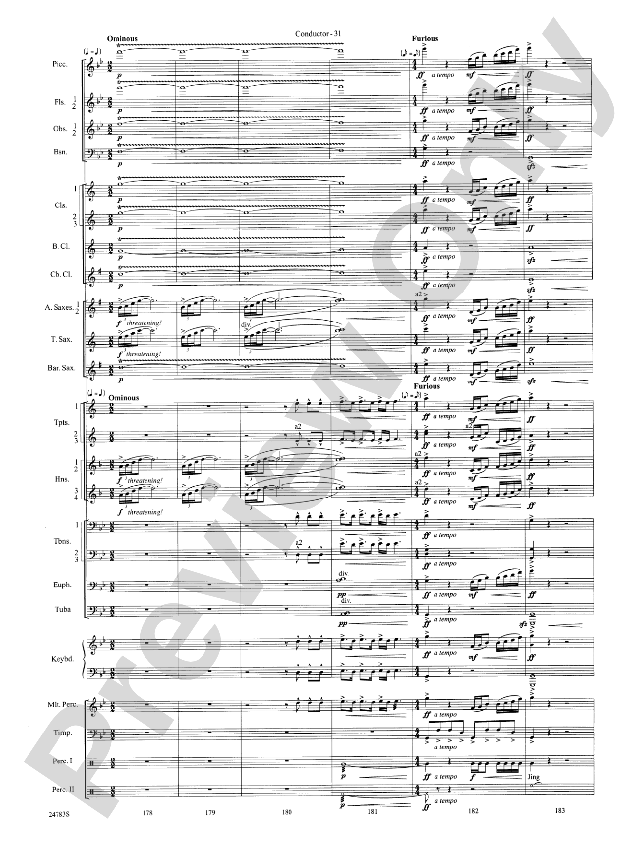 Rising Dragons: Concert Band Conductor Score & Parts