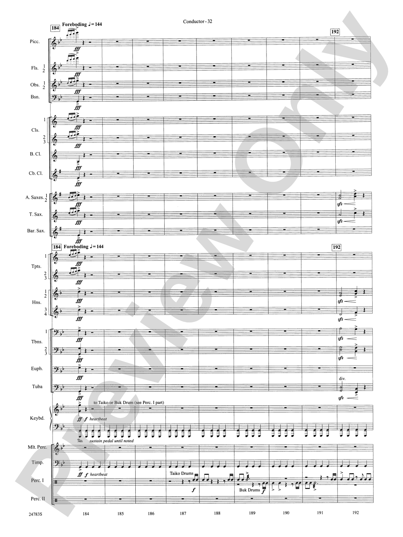 Rising Dragons: Concert Band Conductor Score & Parts