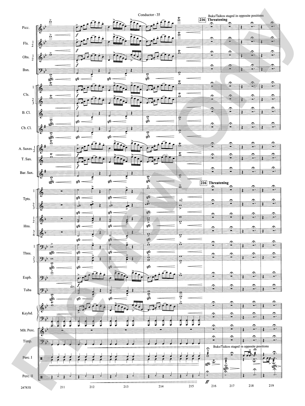 Rising Dragons: Concert Band Conductor Score & Parts