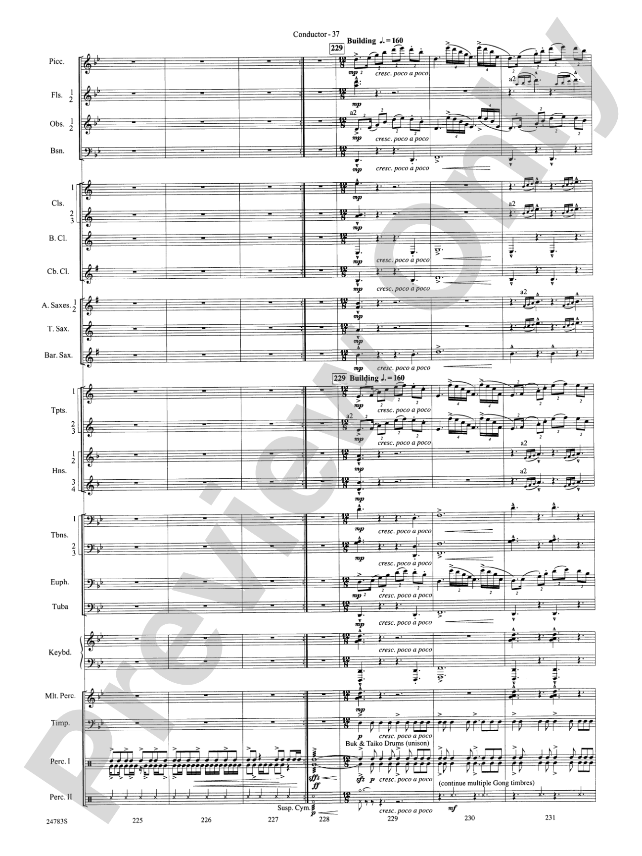 Rising Dragons: Concert Band Conductor Score & Parts