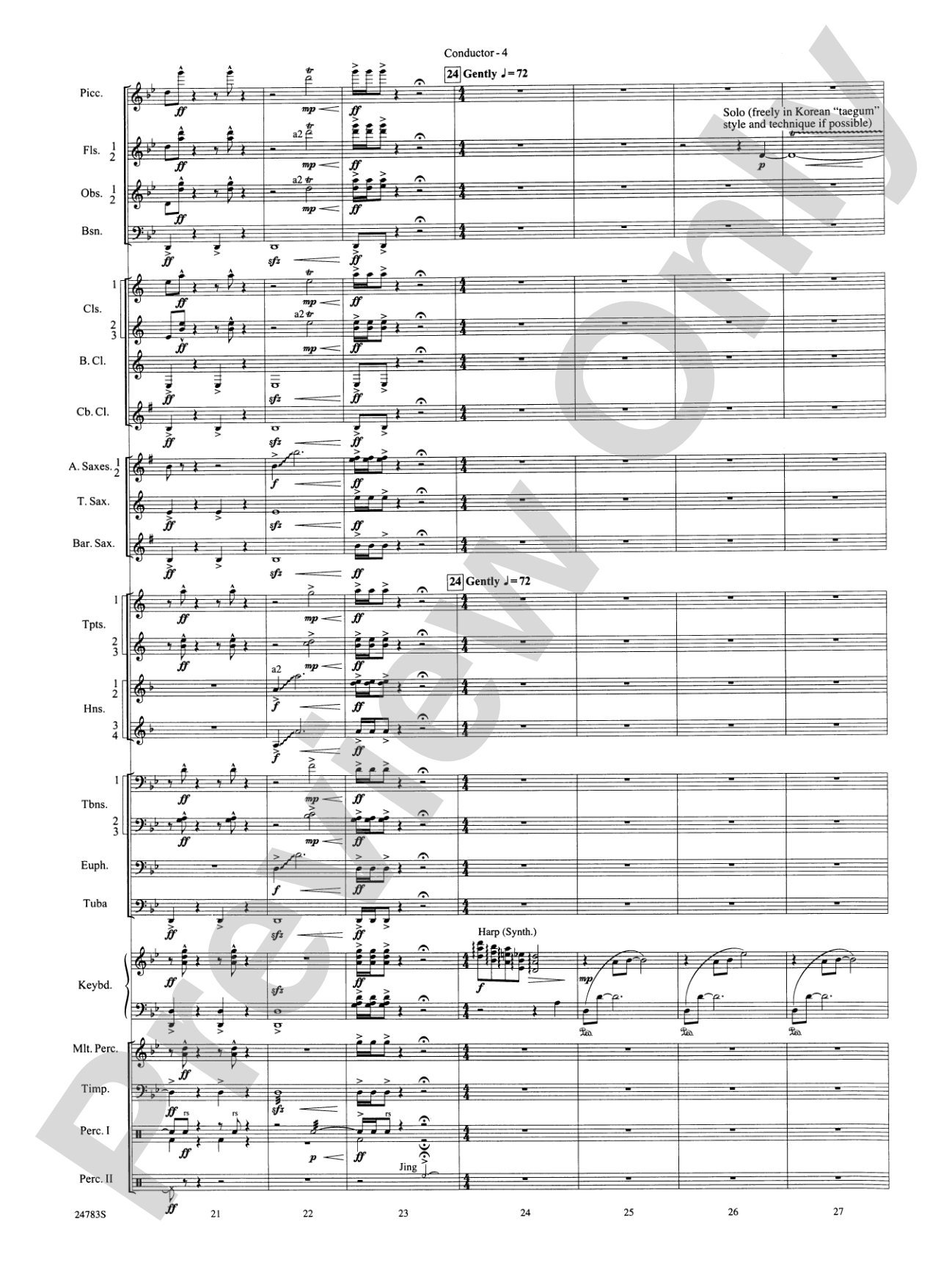 Rising Dragons: Concert Band Conductor Score & Parts