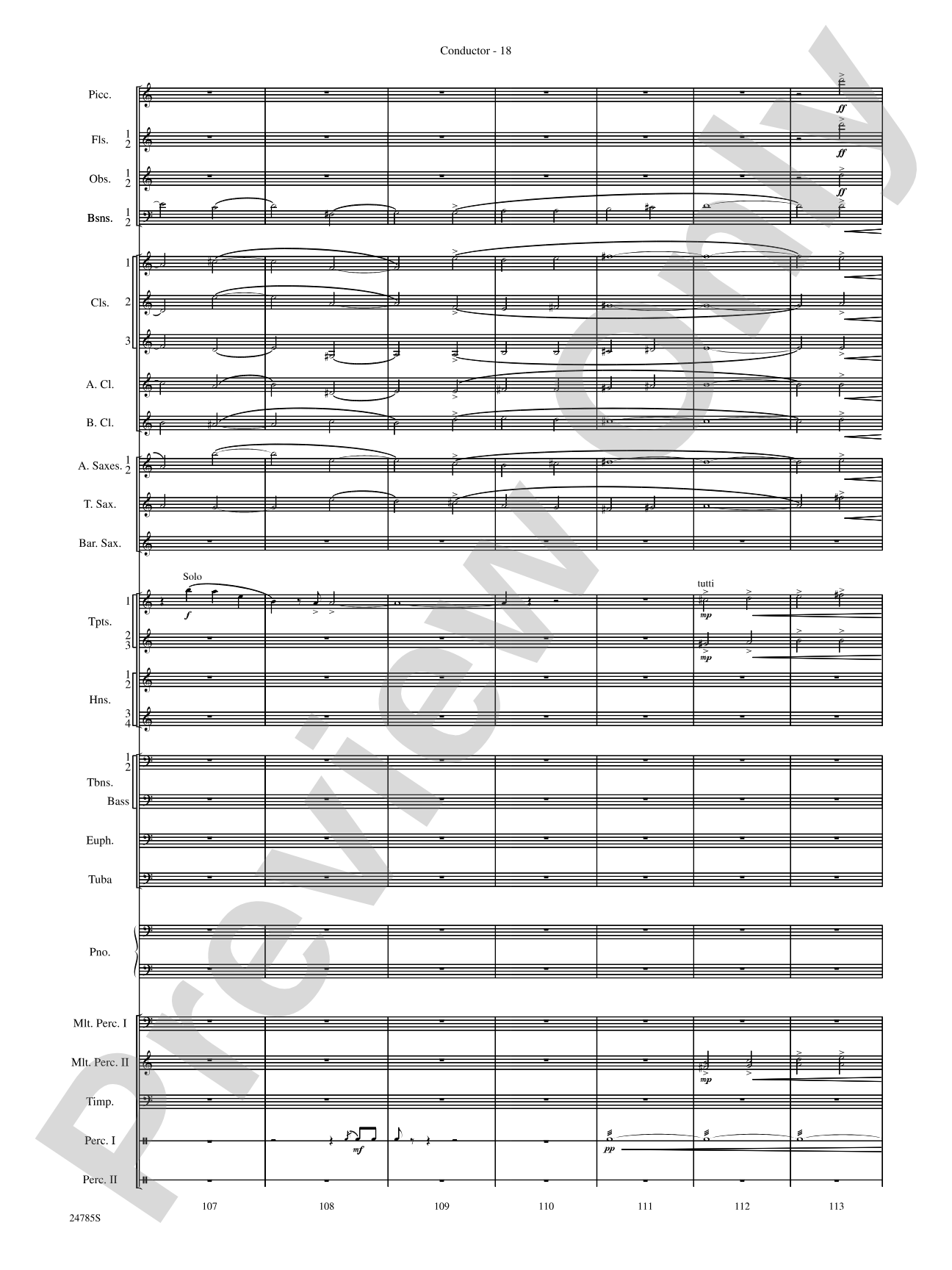 Frolicking Winds (from Symphonic Dance): Concert Band Conductor Score & Parts