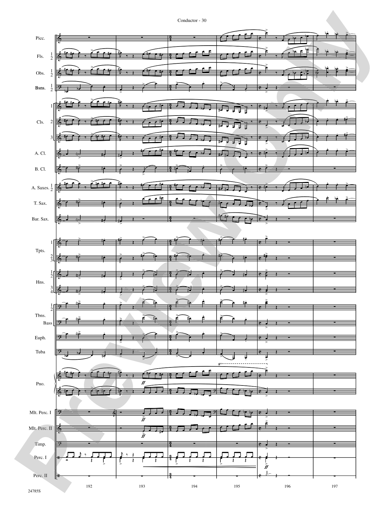 Frolicking Winds (from Symphonic Dance): Concert Band Conductor Score & Parts