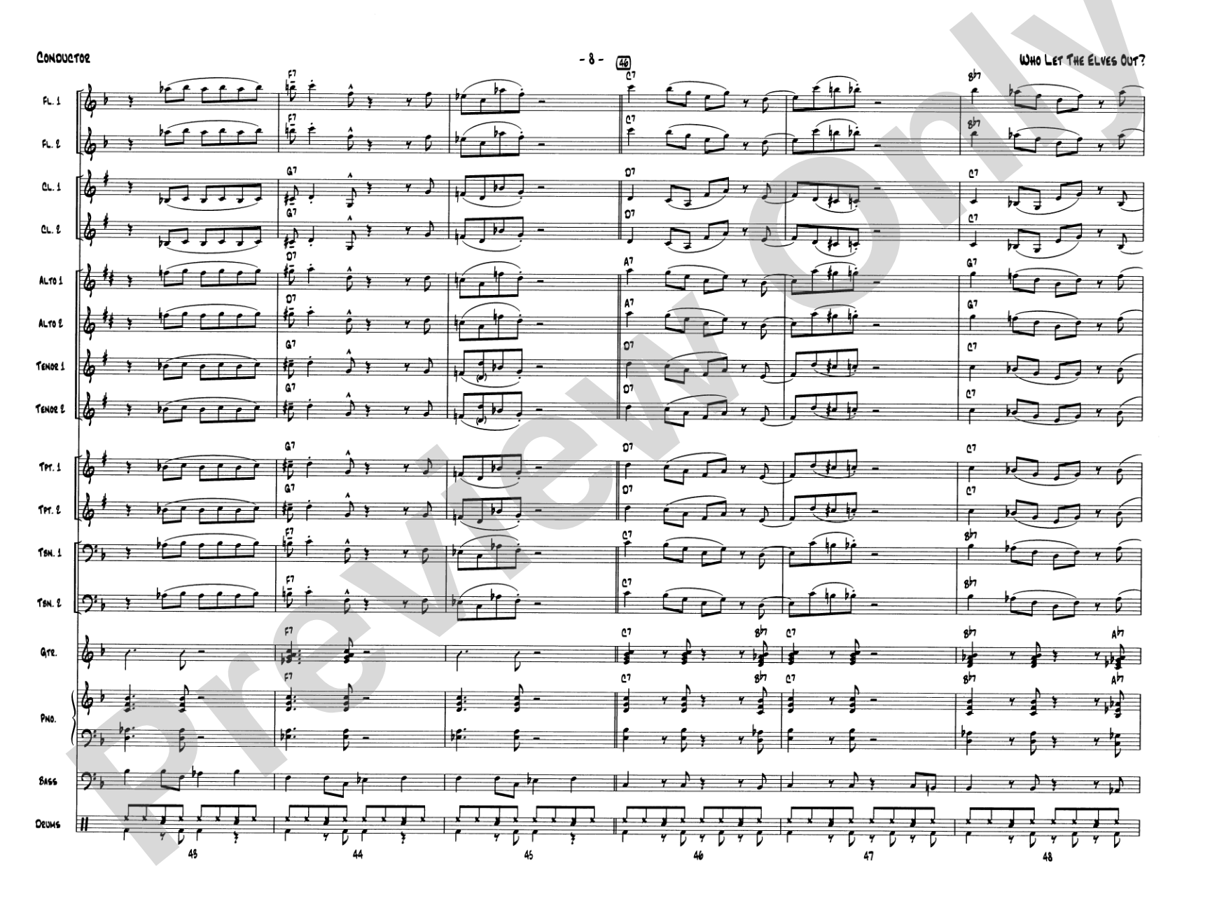 Who Let the Elves Out?: Jazz Ensemble Conductor Score & Parts