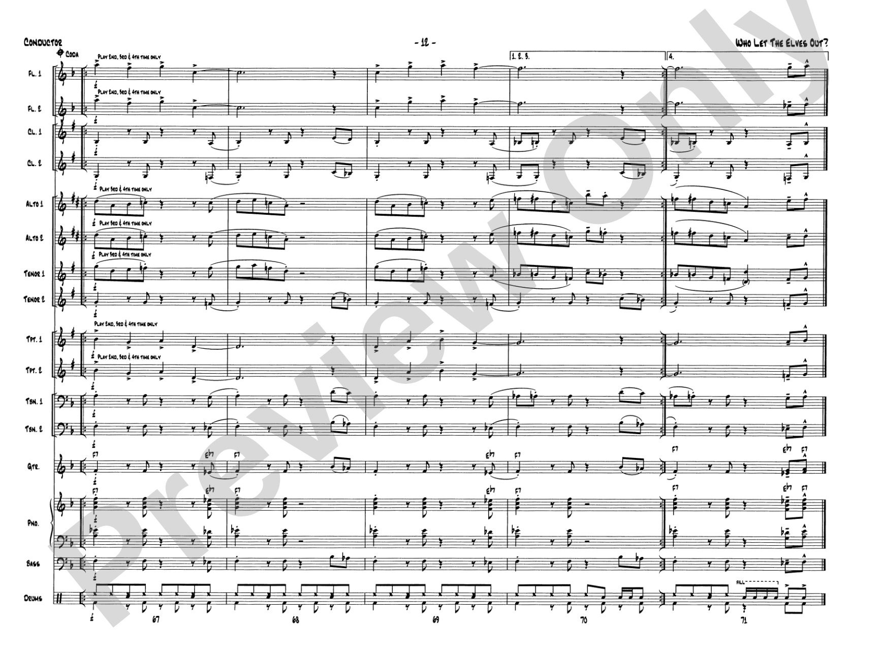 Who Let the Elves Out?: Jazz Ensemble Conductor Score & Parts